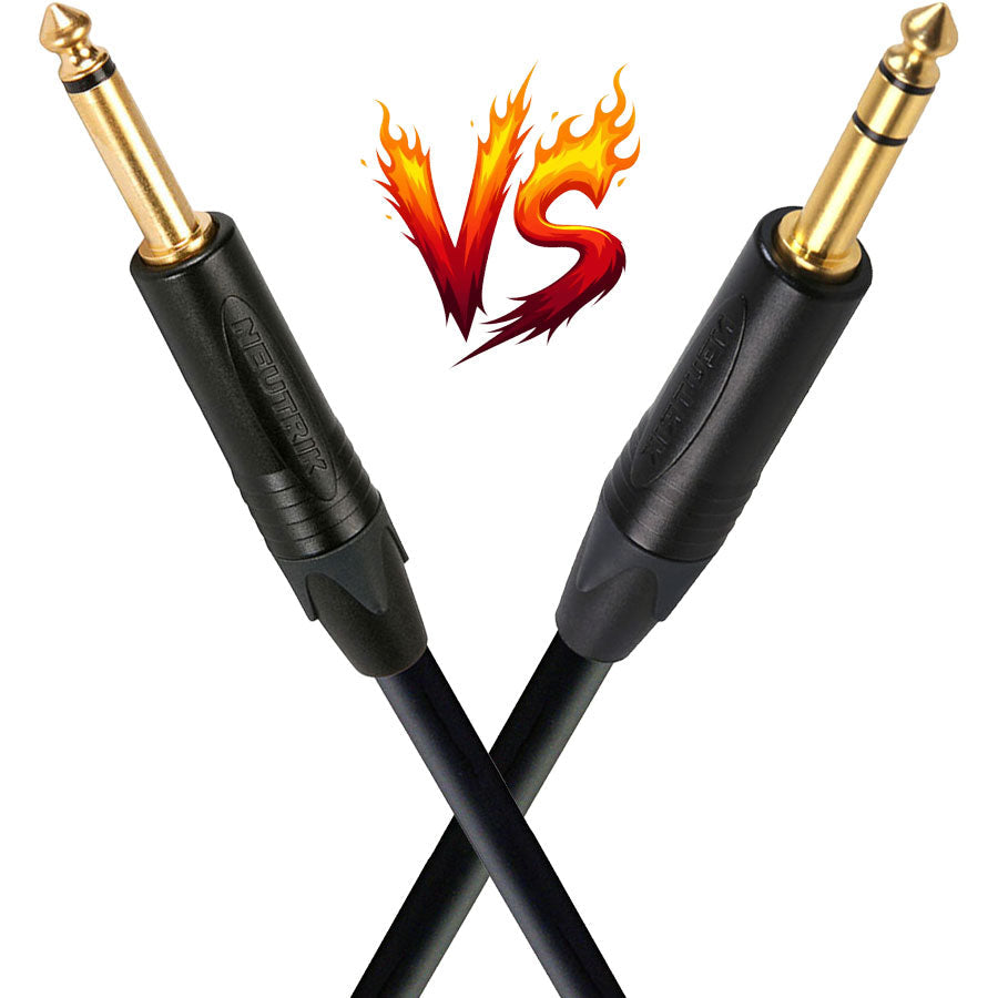 TS and TRS cable ends with a versus logo on a white background