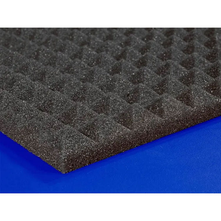 1 inch thick pyramid faced acoustical foam in a range of colors and sizes