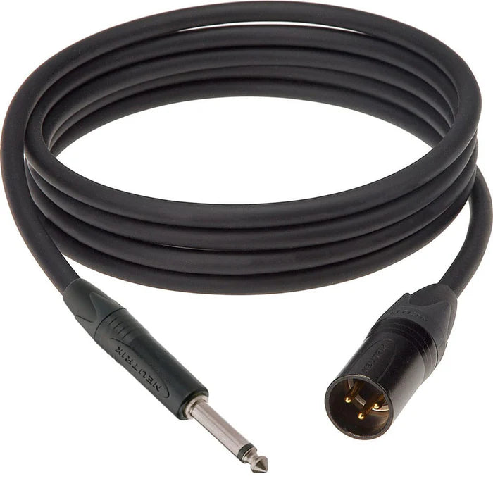 Custom made to order 3-pin XLR to 1/4-inch TS unbalanced mono audio Cables