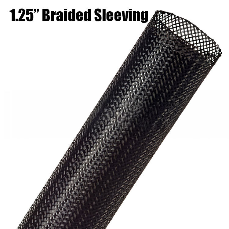 1.25 inch expandable braided sleeving with a wide range of colors