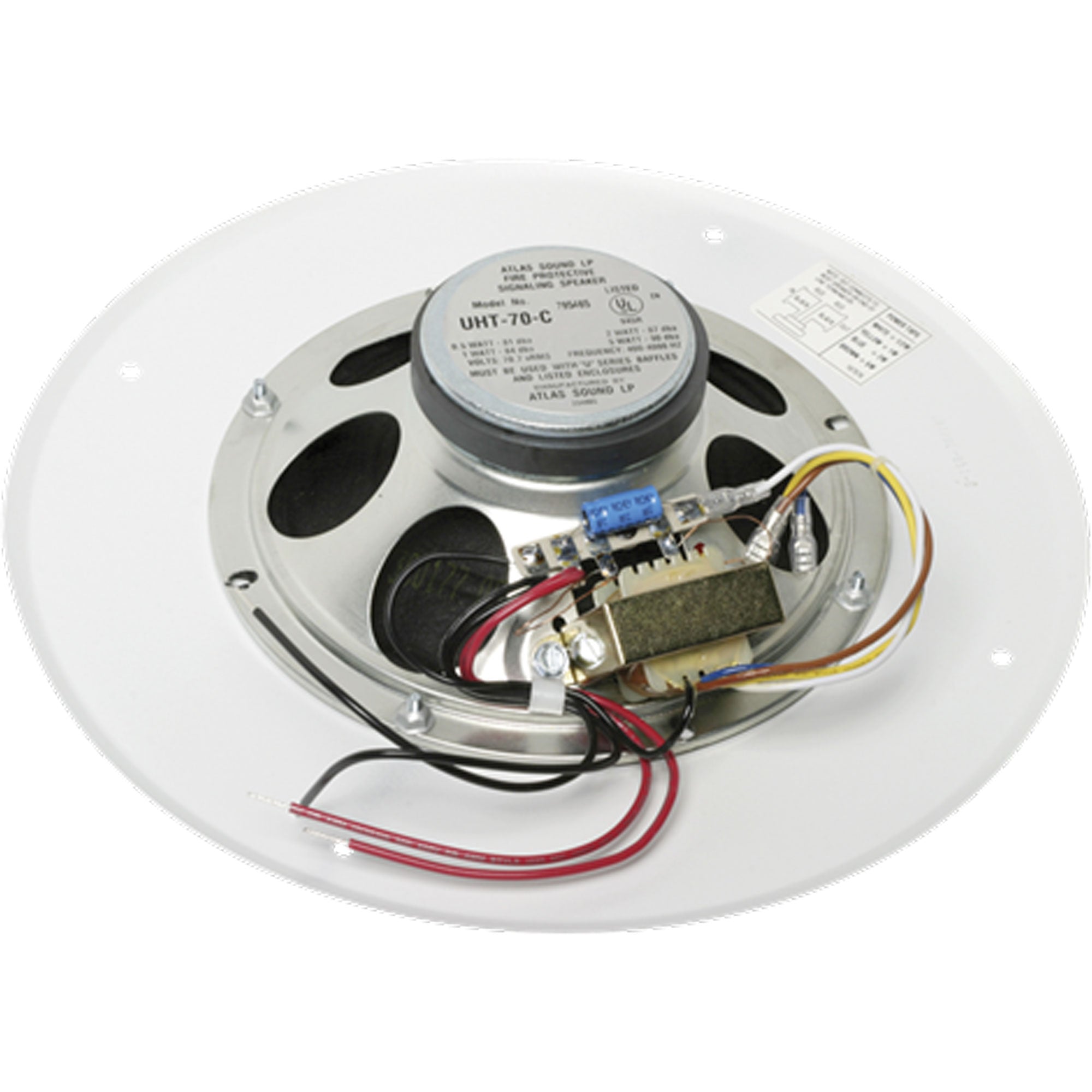 AtlasIED UHT70C-U51-8 8" 5W 70V In-Ceiling Fire Signaling Speaker with U51-8 Baffle