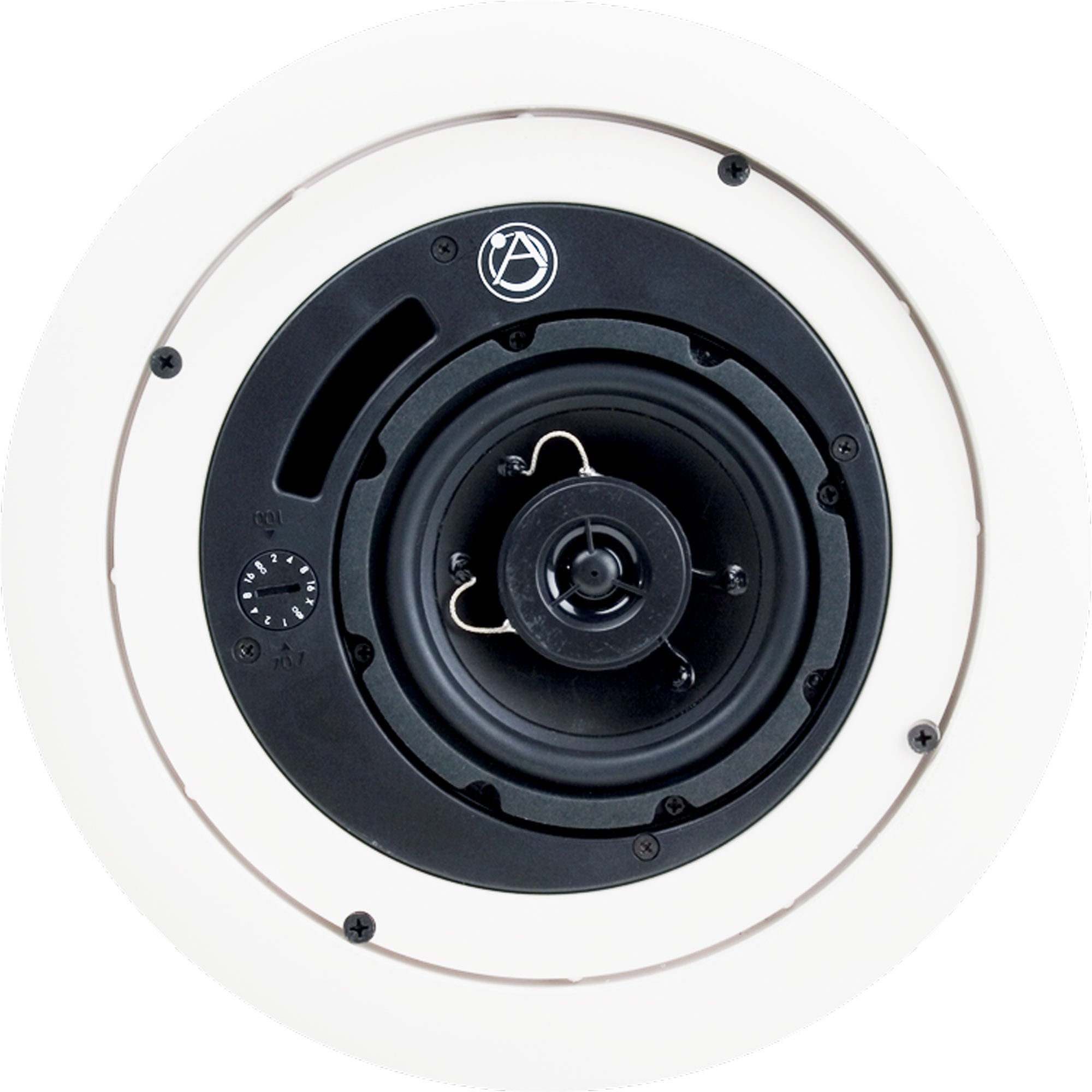 AtlasIED FAP42TC 4" Shallow Coaxial In-Ceiling Speaker with 16-Watt 70/100V Transformer (White, Pair)