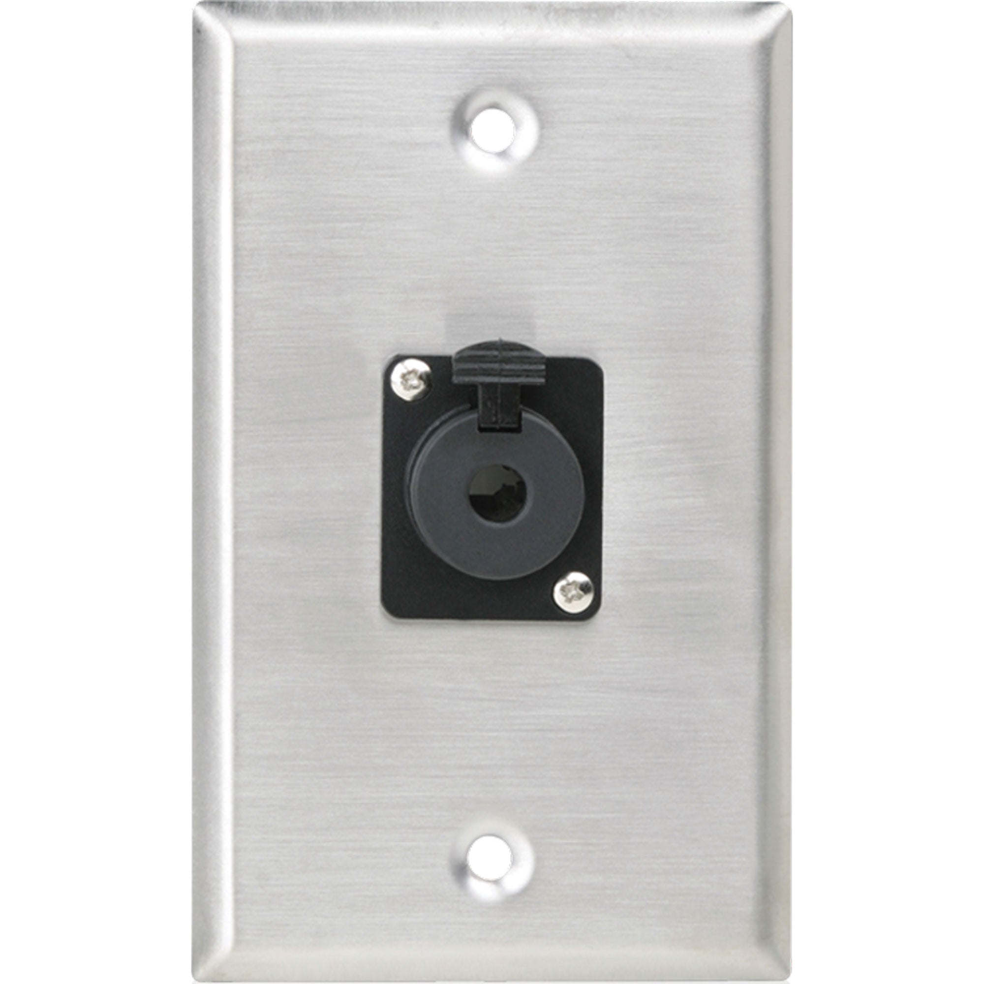 AtlasIED SG-QTRSL-F1 Single Gang Stainless Steel Plate with (1) Female Locking TRS Connector