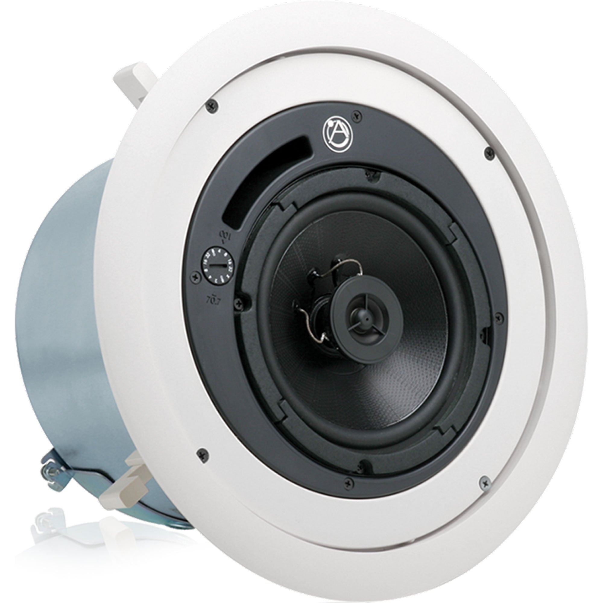 AtlasIED FAP62T 6" Coaxial In-Ceiling Speaker with 32-Watt 70/100V Transformer (White, Pair)