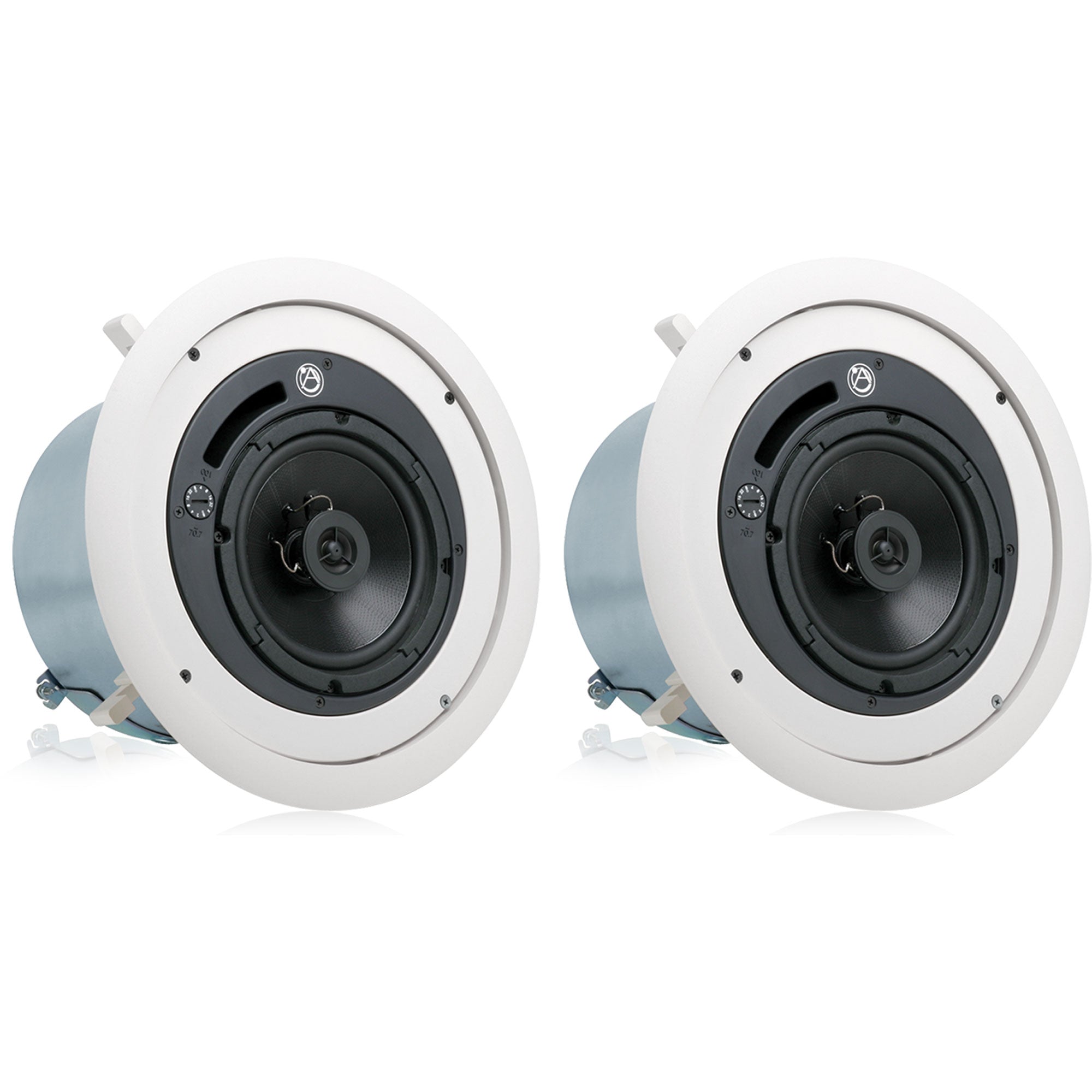 AtlasIED FAP62T 6" Coaxial In-Ceiling Speaker with 32-Watt 70/100V Transformer (White, Pair)
