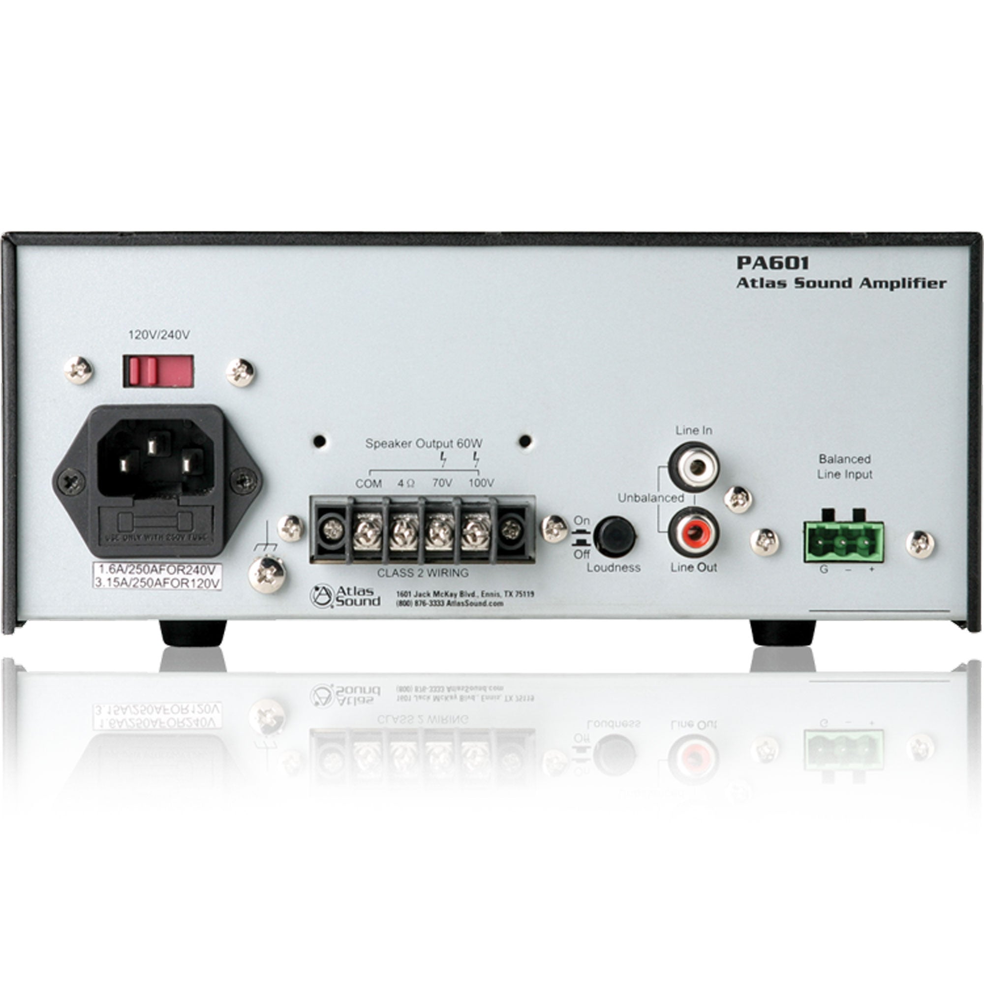 AtlasIED PA601 60W Single Channel Power Amplifier with Global Power Supply