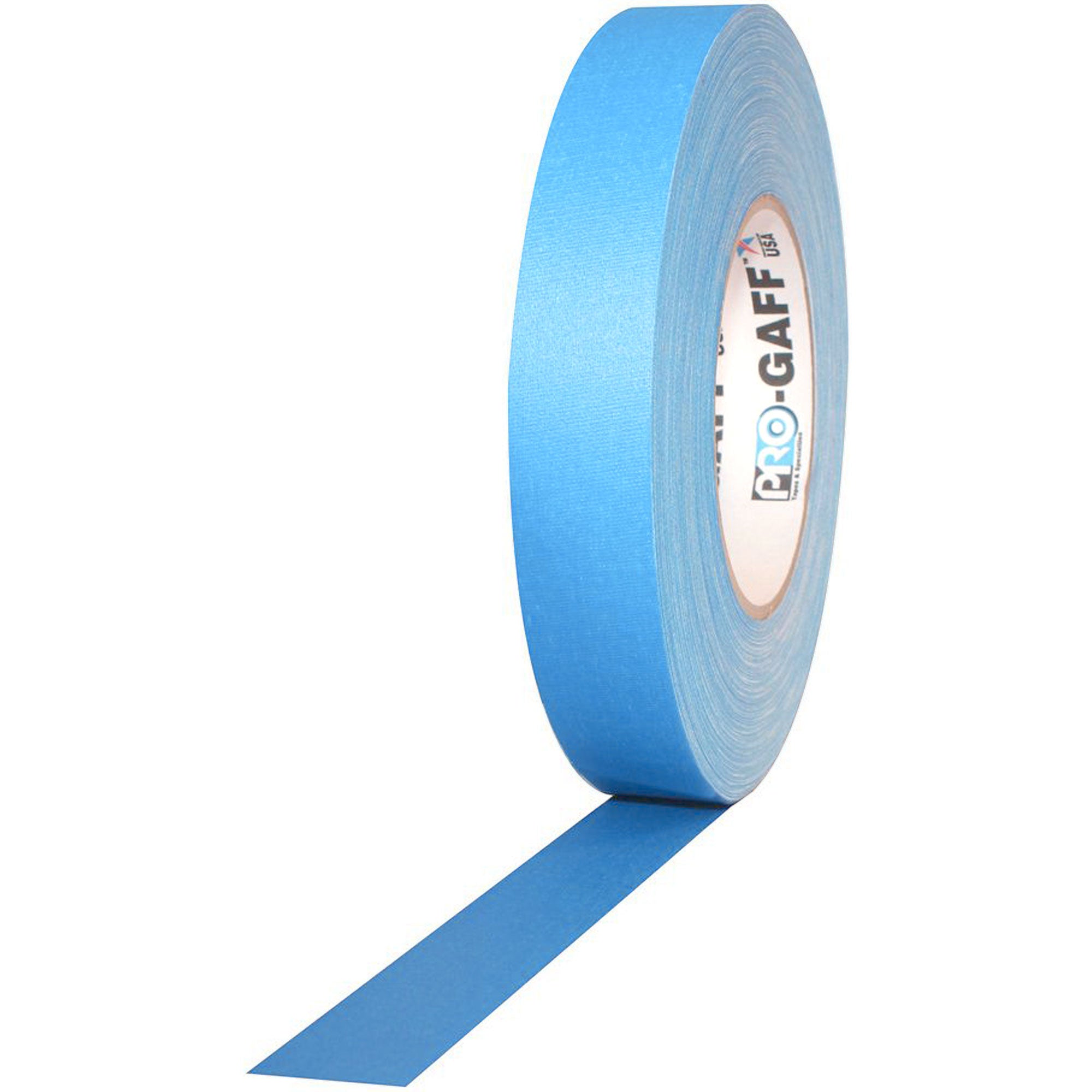 ProTapes Pro Gaff Premium Matte Cloth Gaffers Tape 1" x 50yds (Fluorescent Blue, Case of 48)