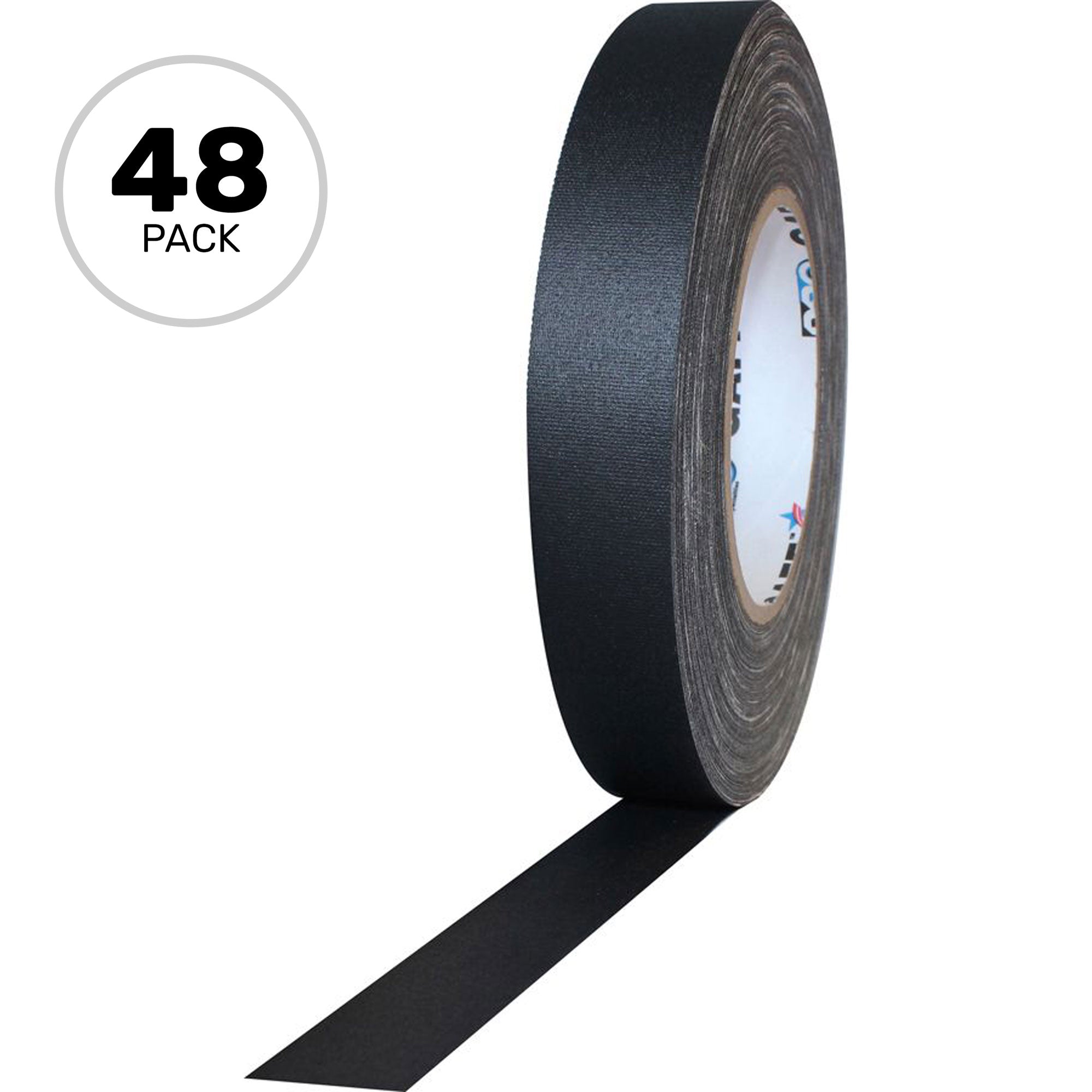 ProTapes Pro Gaff Premium Matte Cloth Gaffers Tape 1" x 55yds (Black, Case of 48)