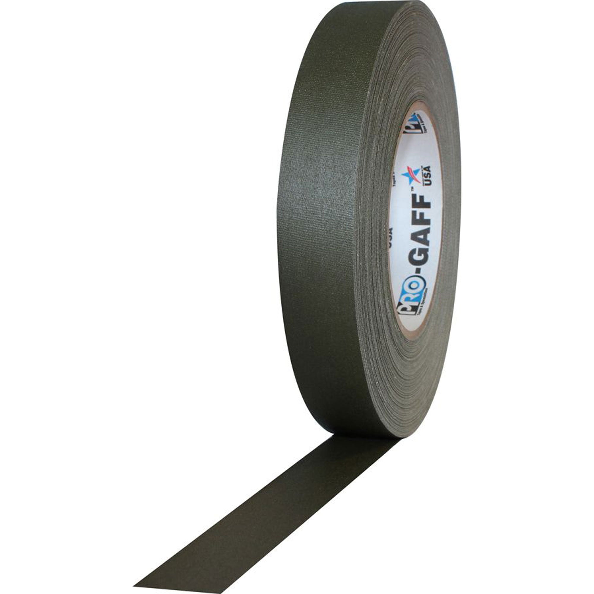 ProTapes Pro Gaff Premium Matte Cloth Gaffers Tape 1" x 55yds (Olive Drab OD Green, Case of 48)