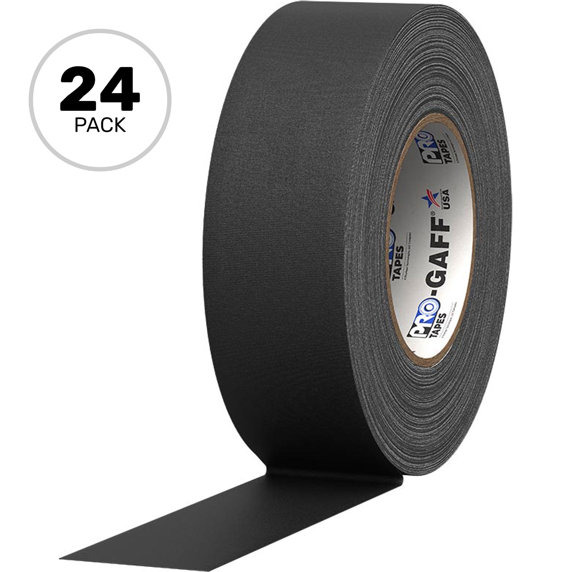 ProTapes Pro Gaff Premium Matte Cloth Gaffers Tape 2" x 55yds (Black, Case of 24)