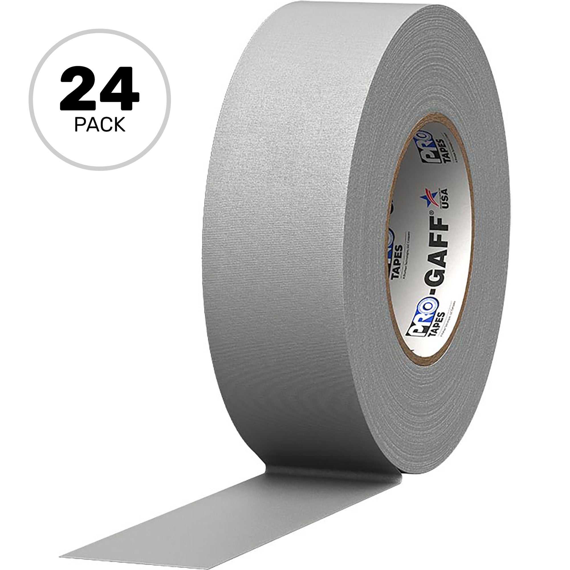 ProTapes Pro Gaff Premium Matte Cloth Gaffers Tape 2" x 55yds (Grey, Case of 24)