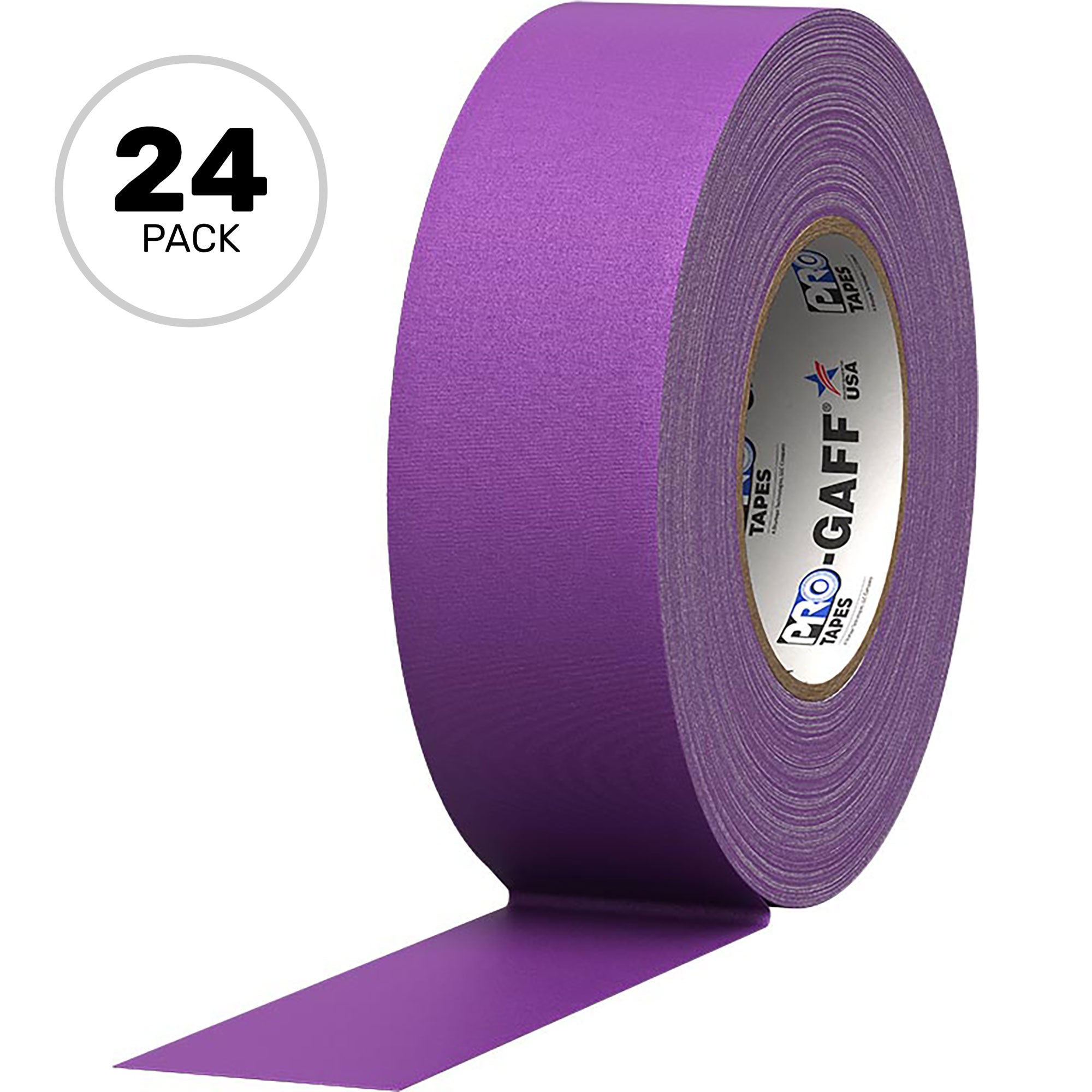 ProTapes Pro Gaff Premium Matte Cloth Gaffers Tape 2" x 55yds (Purple, Case of 24)