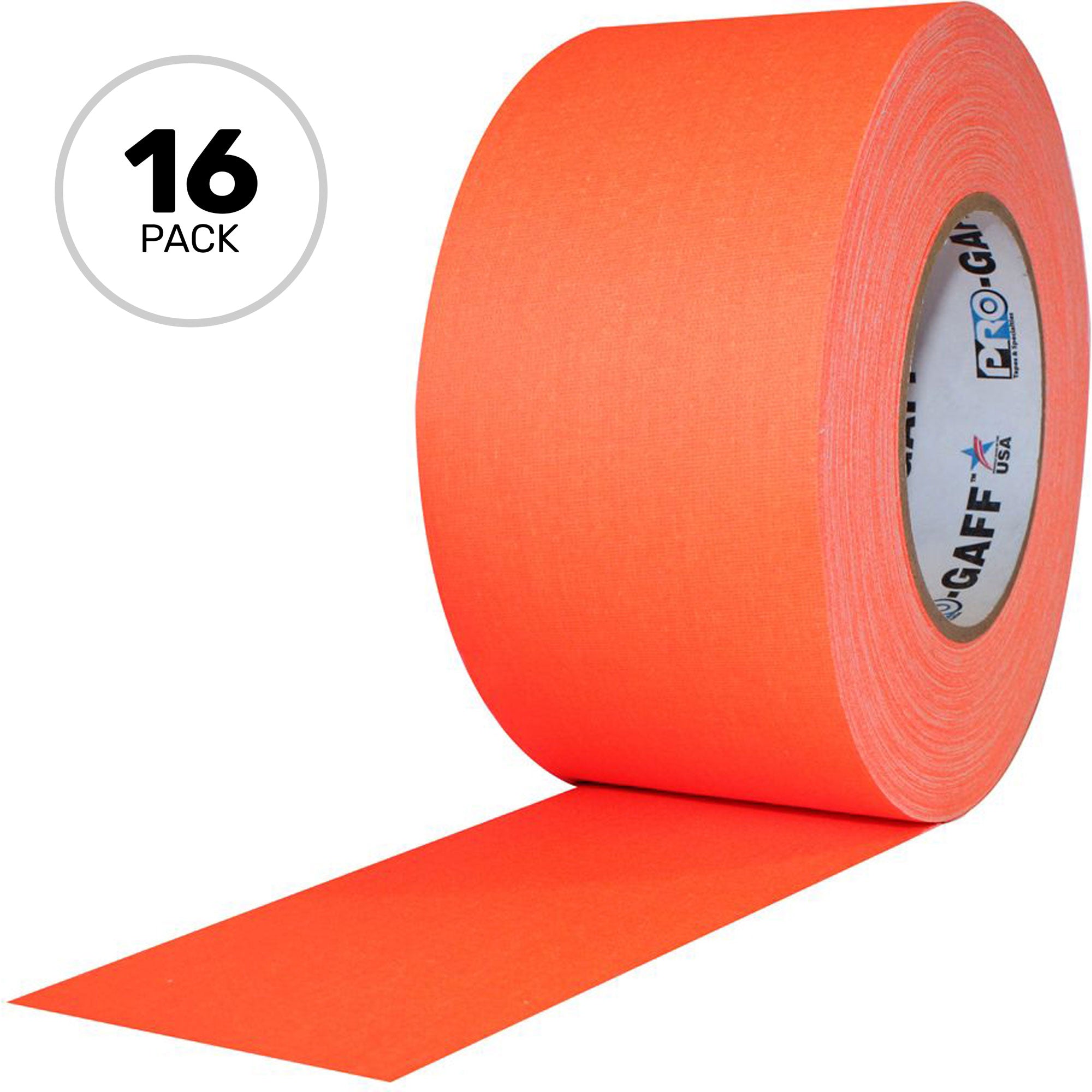 ProTapes Pro Gaff Premium Matte Cloth Gaffers Tape 3" x 50yds (Fluorescent Orange, Case of 16)