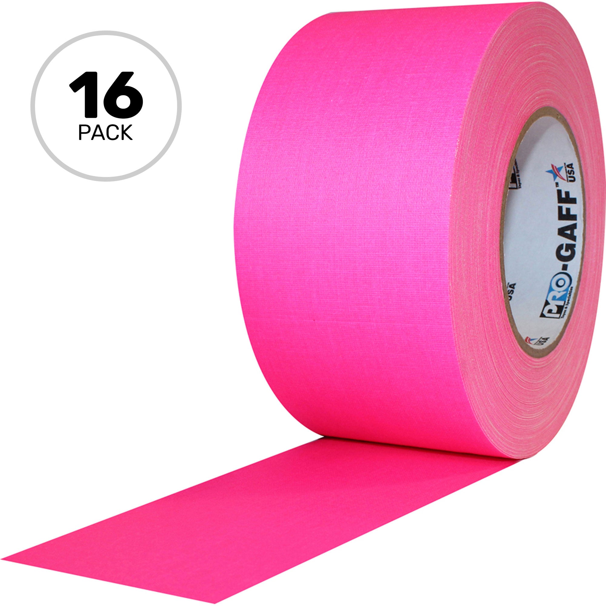 ProTapes Pro Gaff Premium Matte Cloth Gaffers Tape 3" x 50yds (Fluorescent Pink, Case of 16)