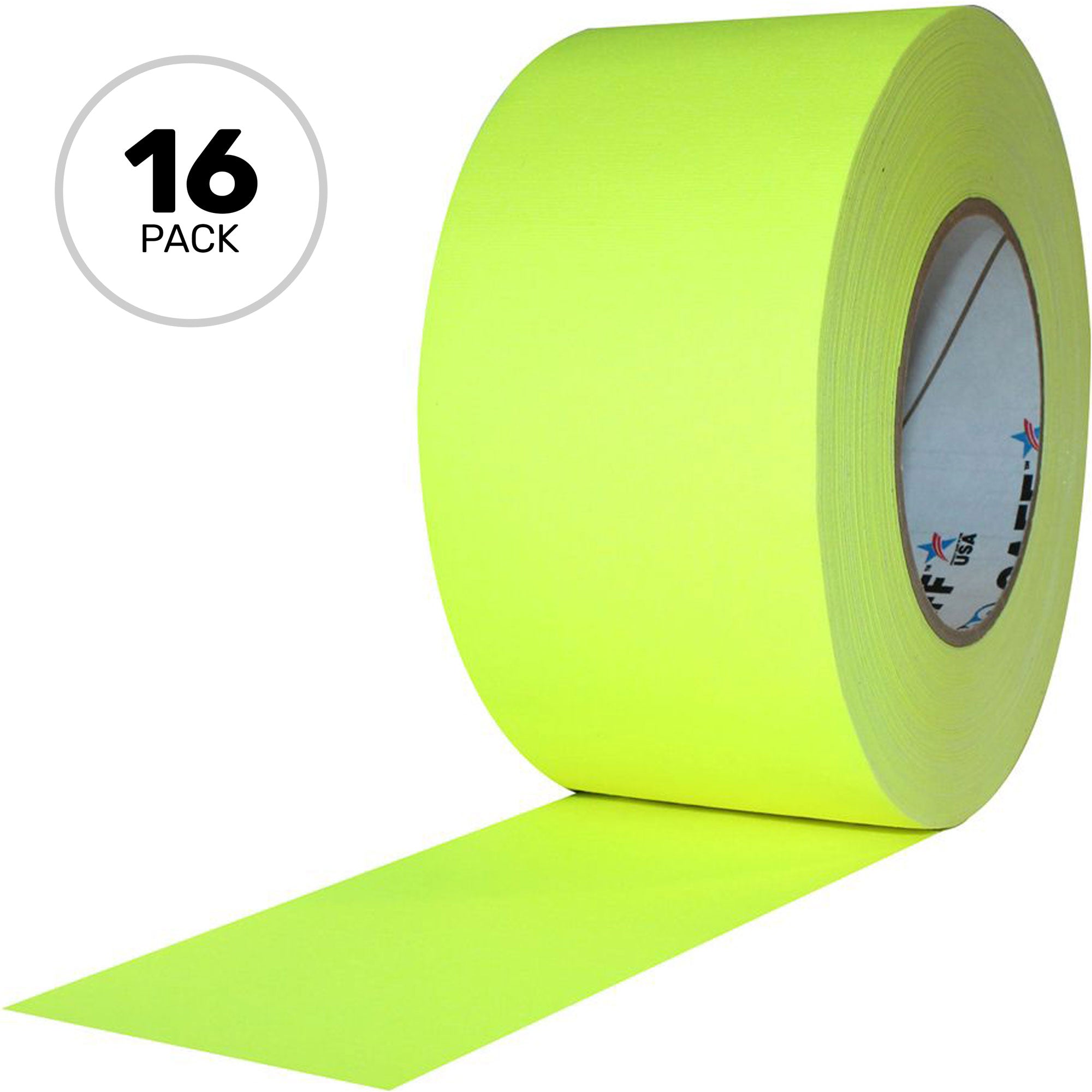 ProTapes Pro Gaff Premium Matte Cloth Gaffers Tape 3" x 50yds (Fluorescent Yellow, Case of 16)