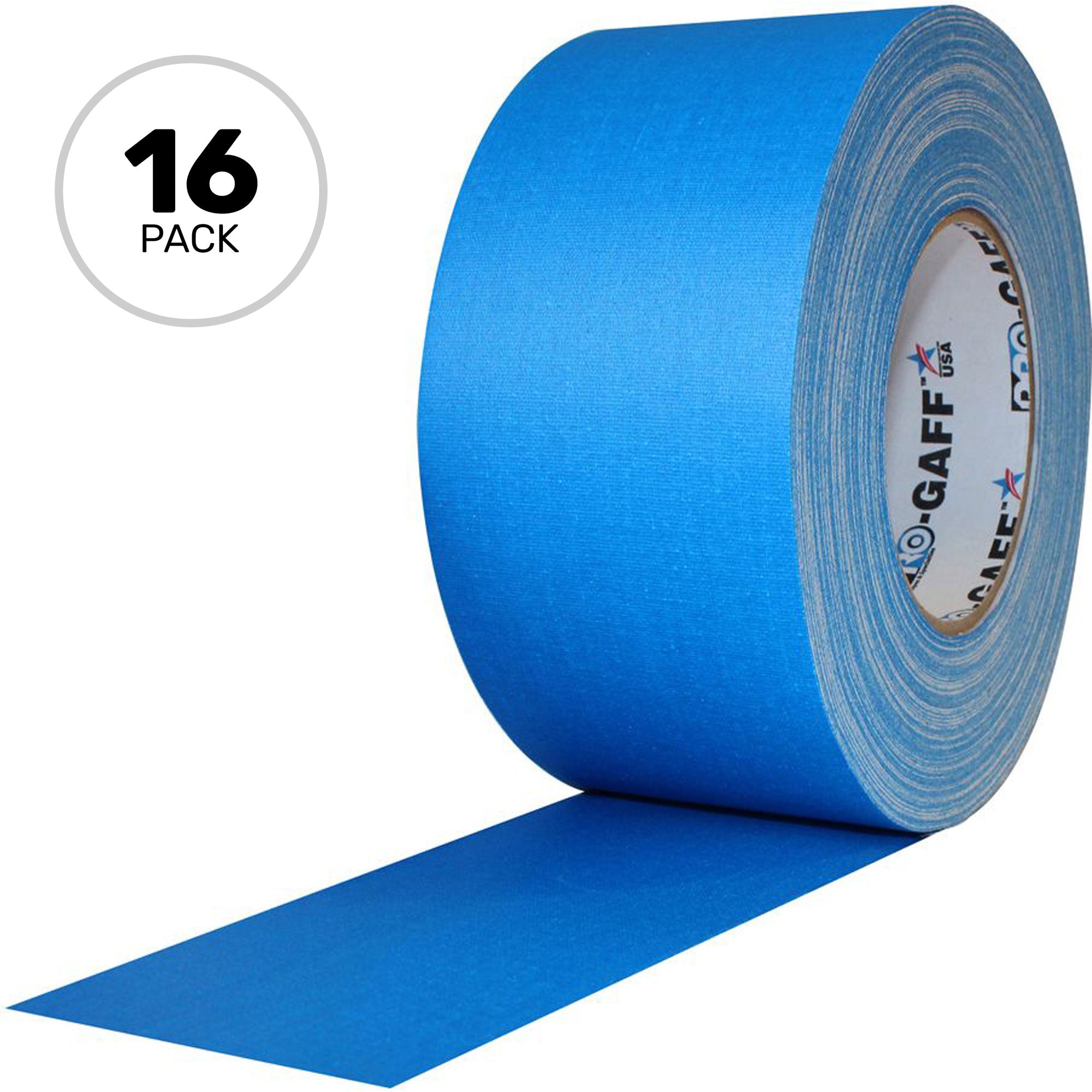 ProTapes Pro Gaff Premium Matte Cloth Gaffers Tape 3" x 55yds (Electric Blue, Case of 16)