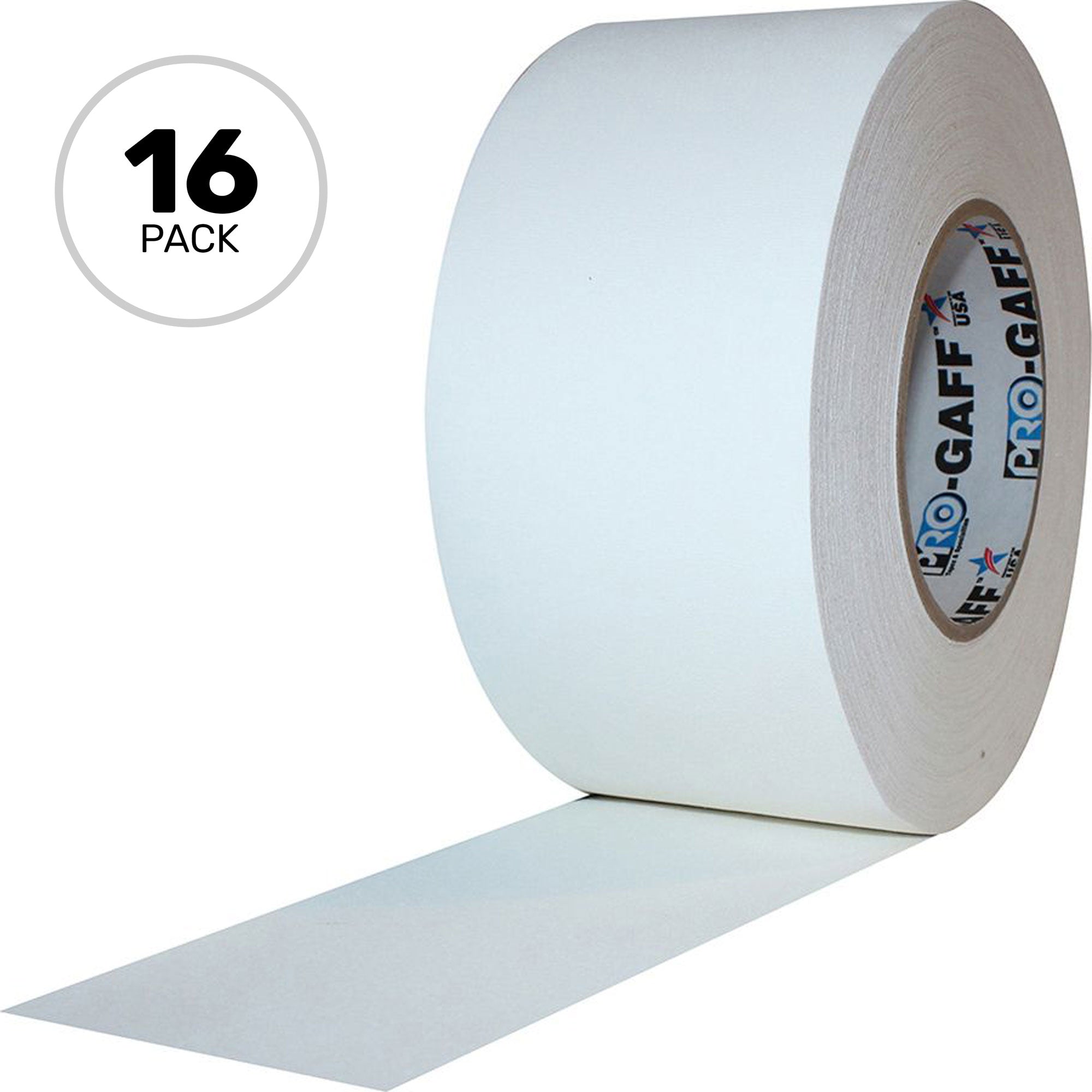 ProTapes Pro Gaff Premium Matte Cloth Gaffers Tape 3" x 55yds (White, Case of 16)