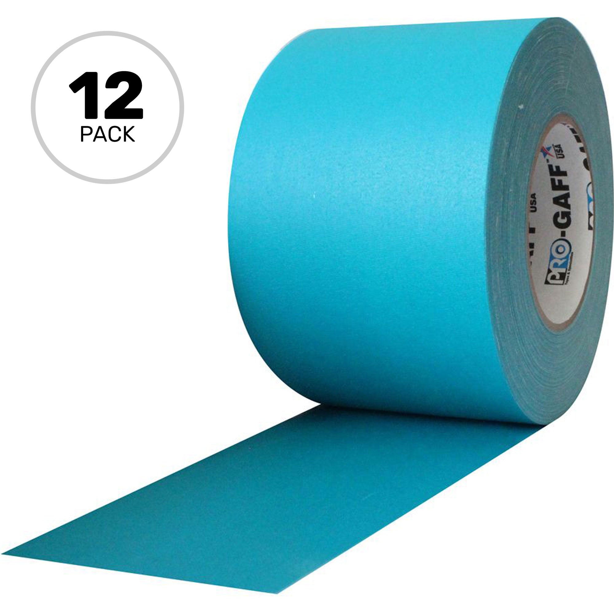 ProTapes Pro Gaff Premium Matte Cloth Gaffers Tape 4" x 55yds (Teal, Case of 12)