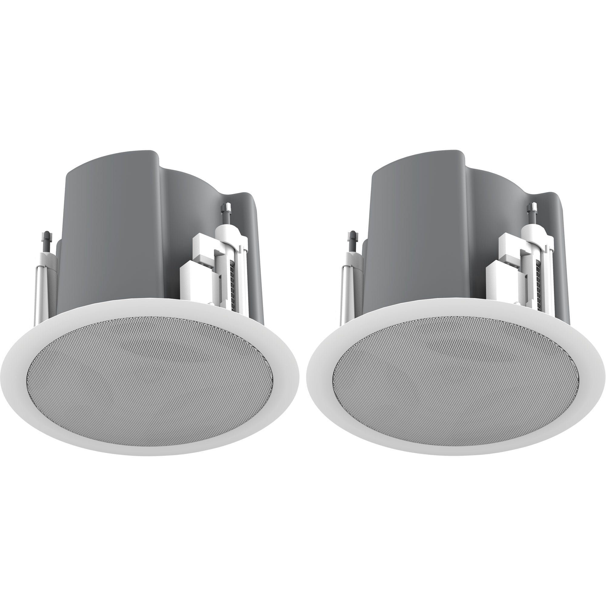 AtlasIED FAP43T-W 4.5" Coaxial In-Ceiling Speaker with 32-Watt 70/100V Transformer (White, Pair)