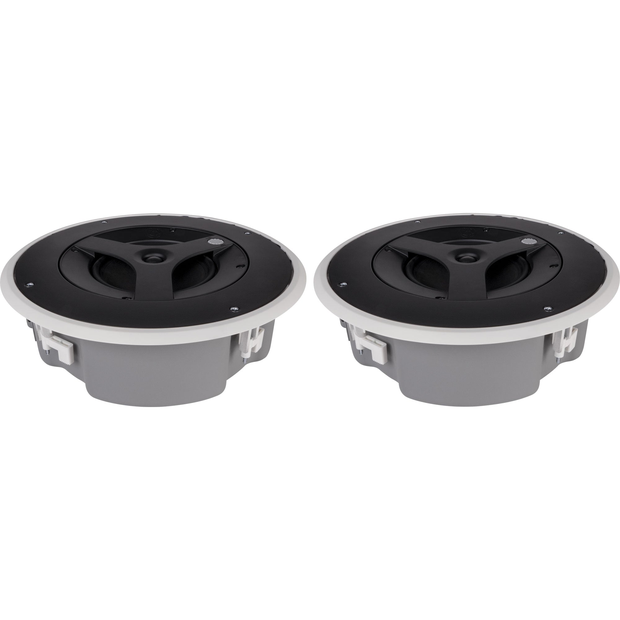 AtlasIED FAP63TC-W 6.5" Shallow Coaxial In-Ceiling Speaker with 32-Watt 70/100V Transformer (White, Pair)
