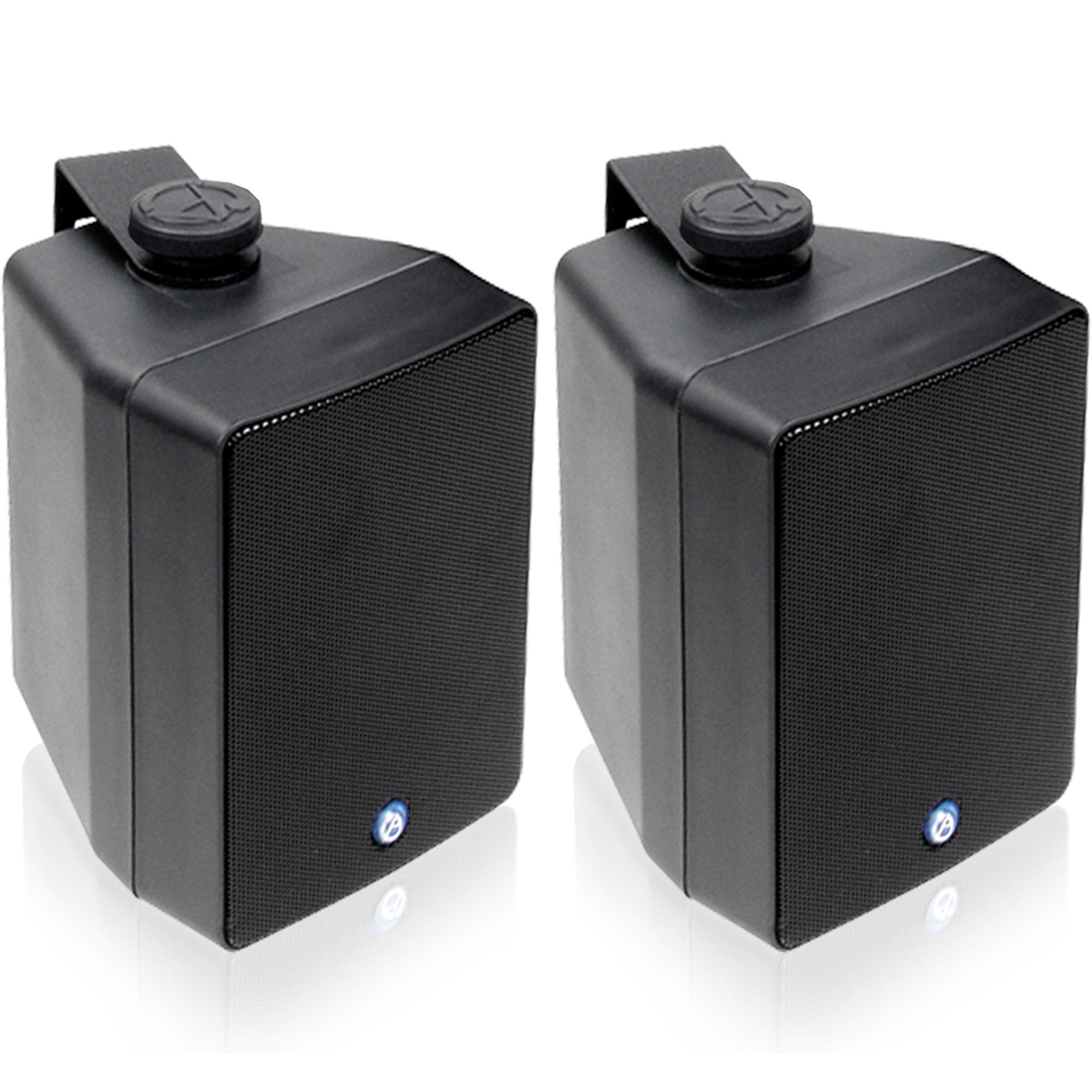 AtlasIED SM42T-B 4" 2-Way All Weather Speaker with 16-Watt 70V/100V Transformer (Black, Pair)