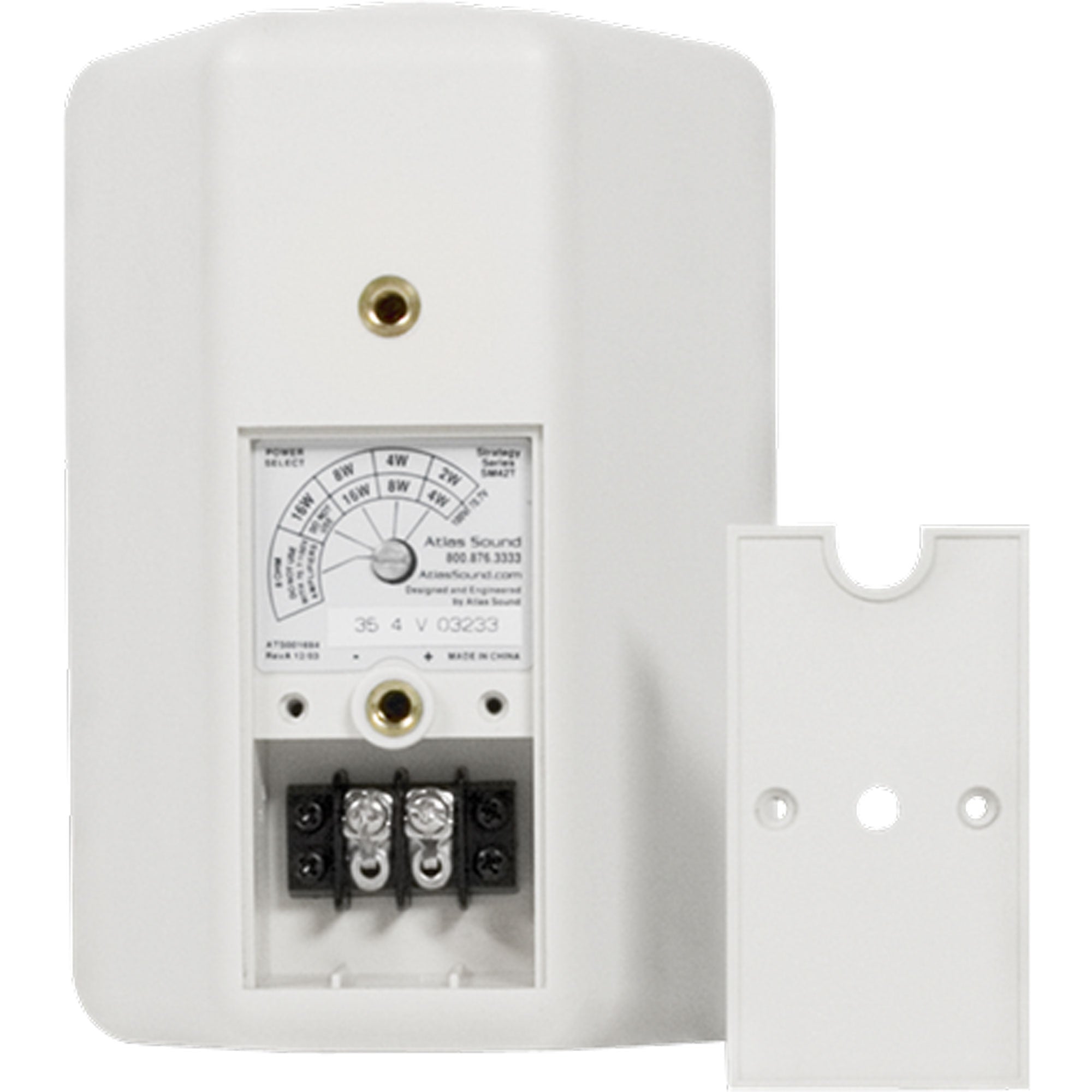 AtlasIED SM42T-WH 4" 2-Way All Weather Speaker with 16-Watt 70V/100V Transformer (White, Pair)