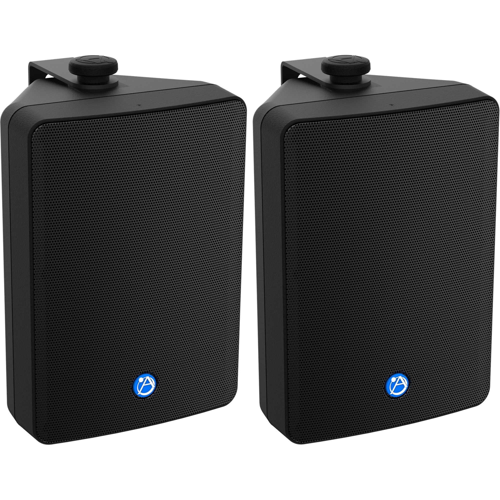 AtlasIED SM63T-B 6.5" 2-Way All Weather Speaker with 32-Watt 70V/100V Transformer (Black, Pair)