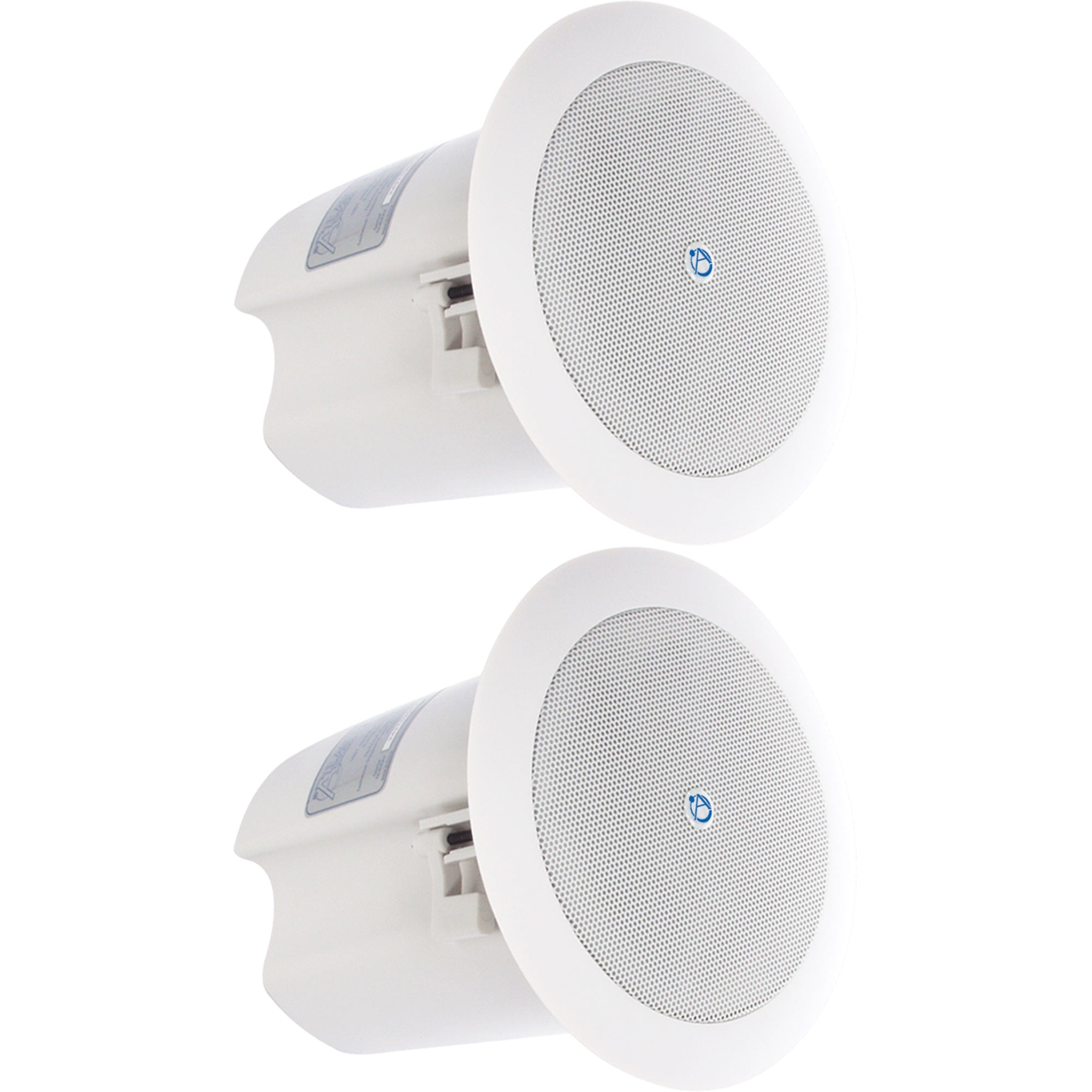 AtlasIED FAP40T 4" In Ceiling Speaker with 16-Watt 70/100V Transformer (White, Pair)