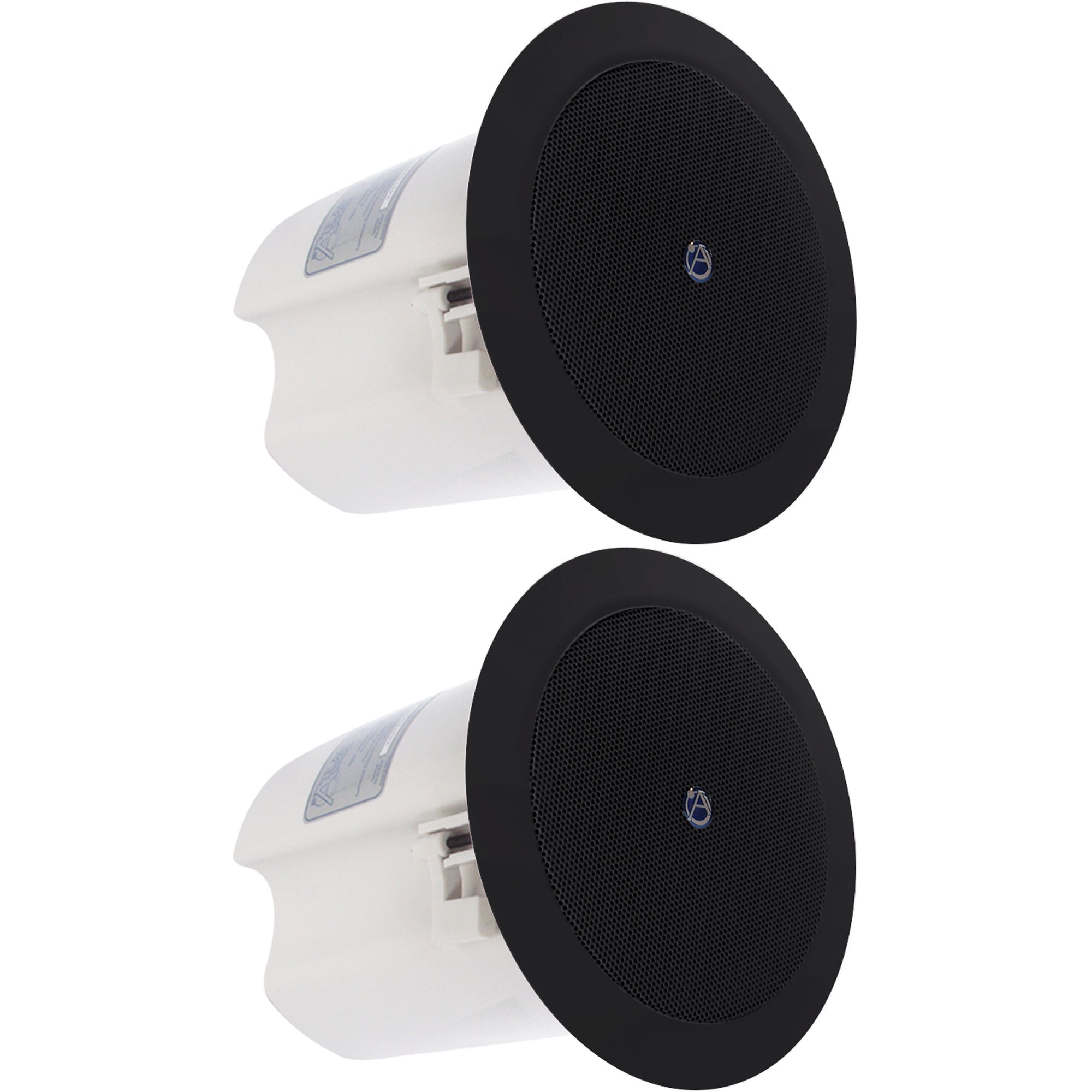 AtlasIED FAP40T-B 4" In Ceiling Speaker with 16-Watt 70/100V Transformer (Black, Pair)