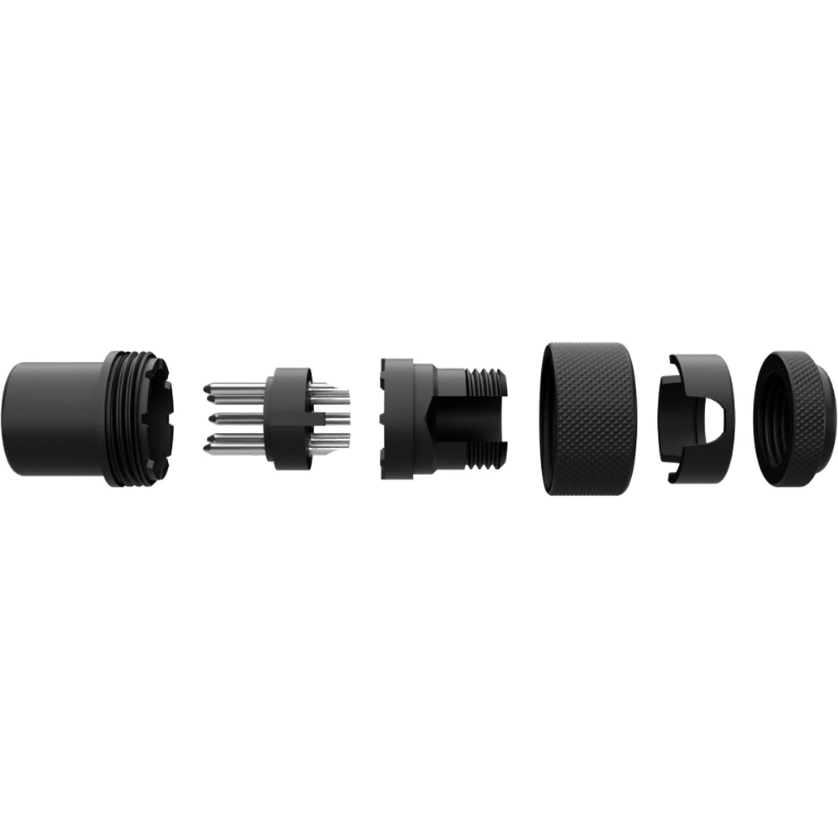 SquarePlug SPD5A-BK Low-Profile 90° Heavy-Duty Metal 5-Pin Male DIN MIDI Connector (Black, 10 Pack) Image 4
