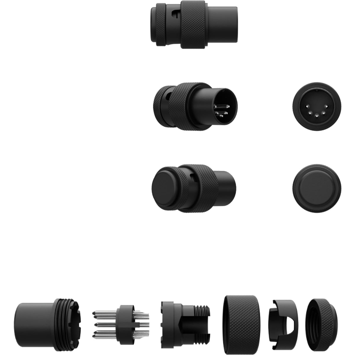 SquarePlug SPD5A-BK Low-Profile 90° Heavy-Duty Metal 5-Pin Male DIN MIDI Connector (Black, 10 Pack) Image 5
