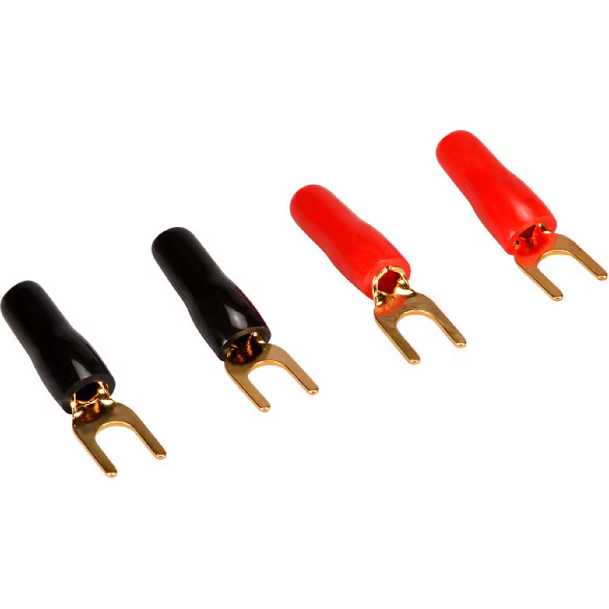 Parts Express 095-673 Gold Spade Lug Crimp Terminals 16-14 AWG #8 (2 Pair)