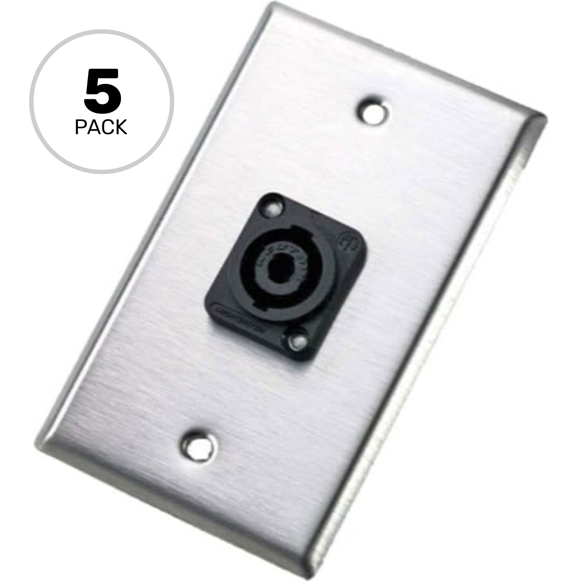 Neutrik 104L Single Gang Wall Plate with NL4MP speakON (5 Pack)