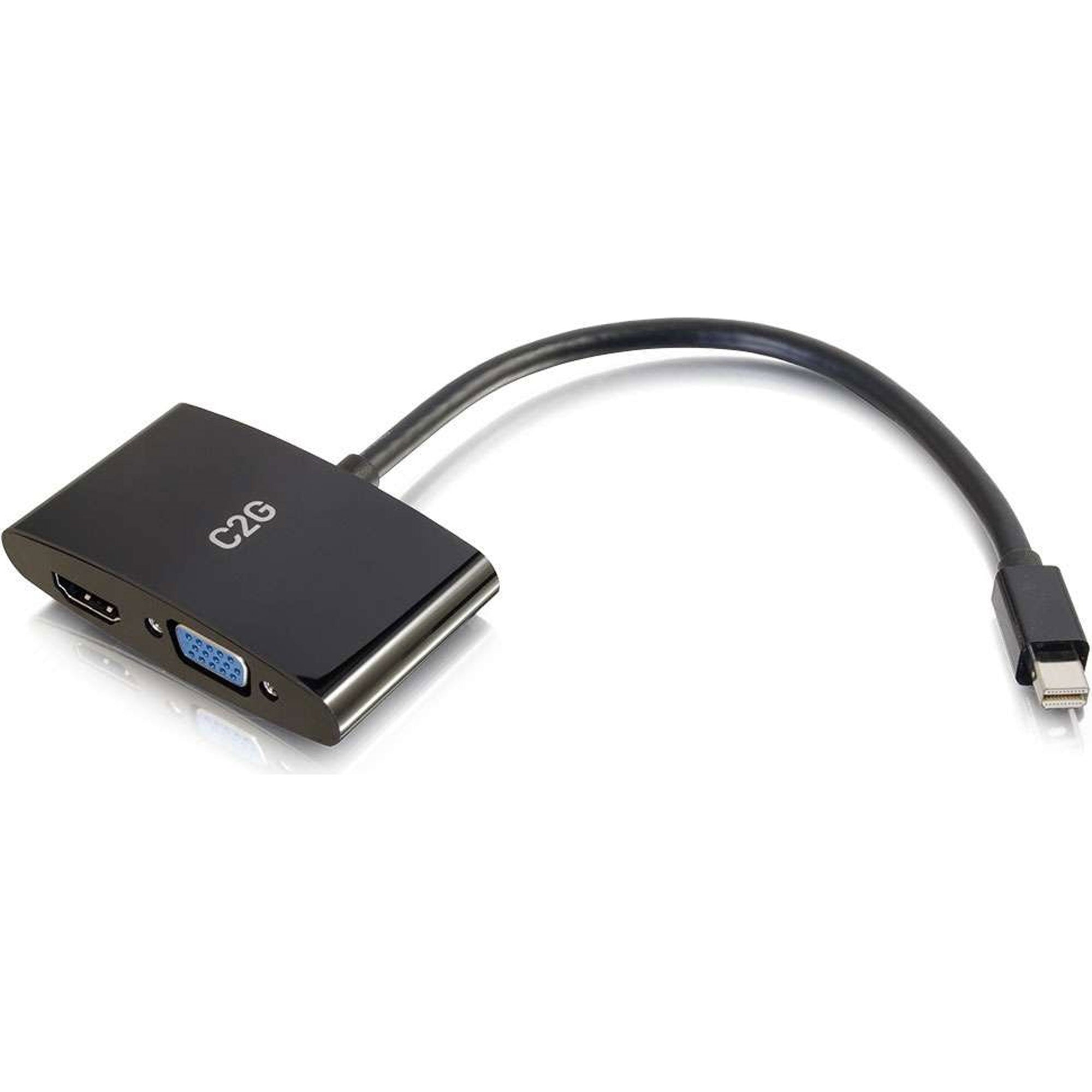 C2G 28271 Mini DisplayPort Male to 4K HDMI or VGA Female Adapter Converter - Black (8")