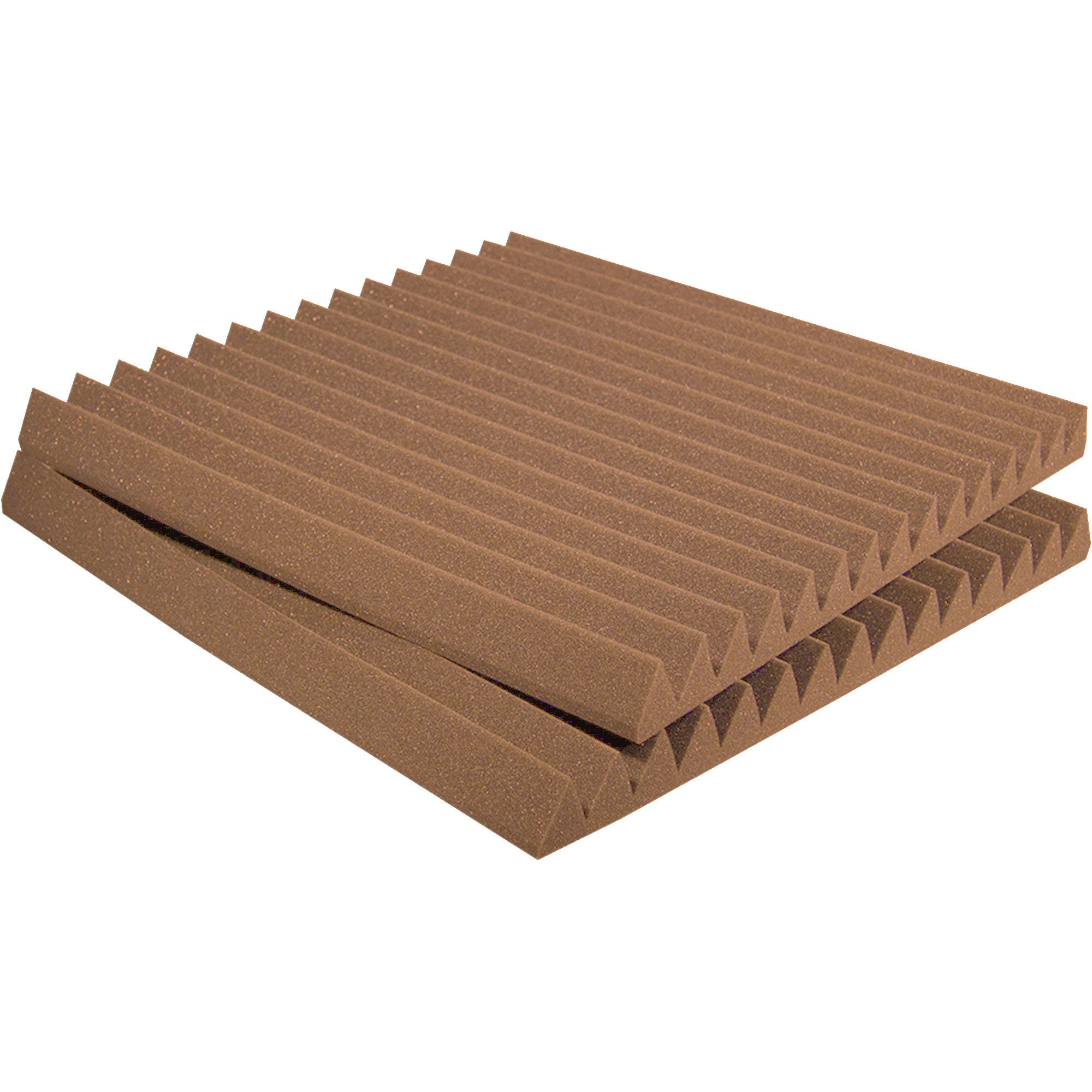Performance Audio 12" x 12" x 1" Wedge Acoustic Foam Tile (Brown, 48 Pack)