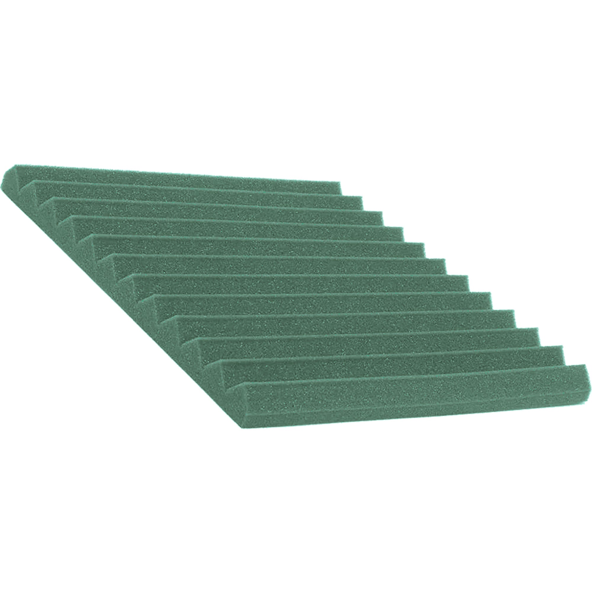 Performance Audio 12" x 12" x 1" Wedge Acoustic Foam Tile (Forest Green, 48 Pack)