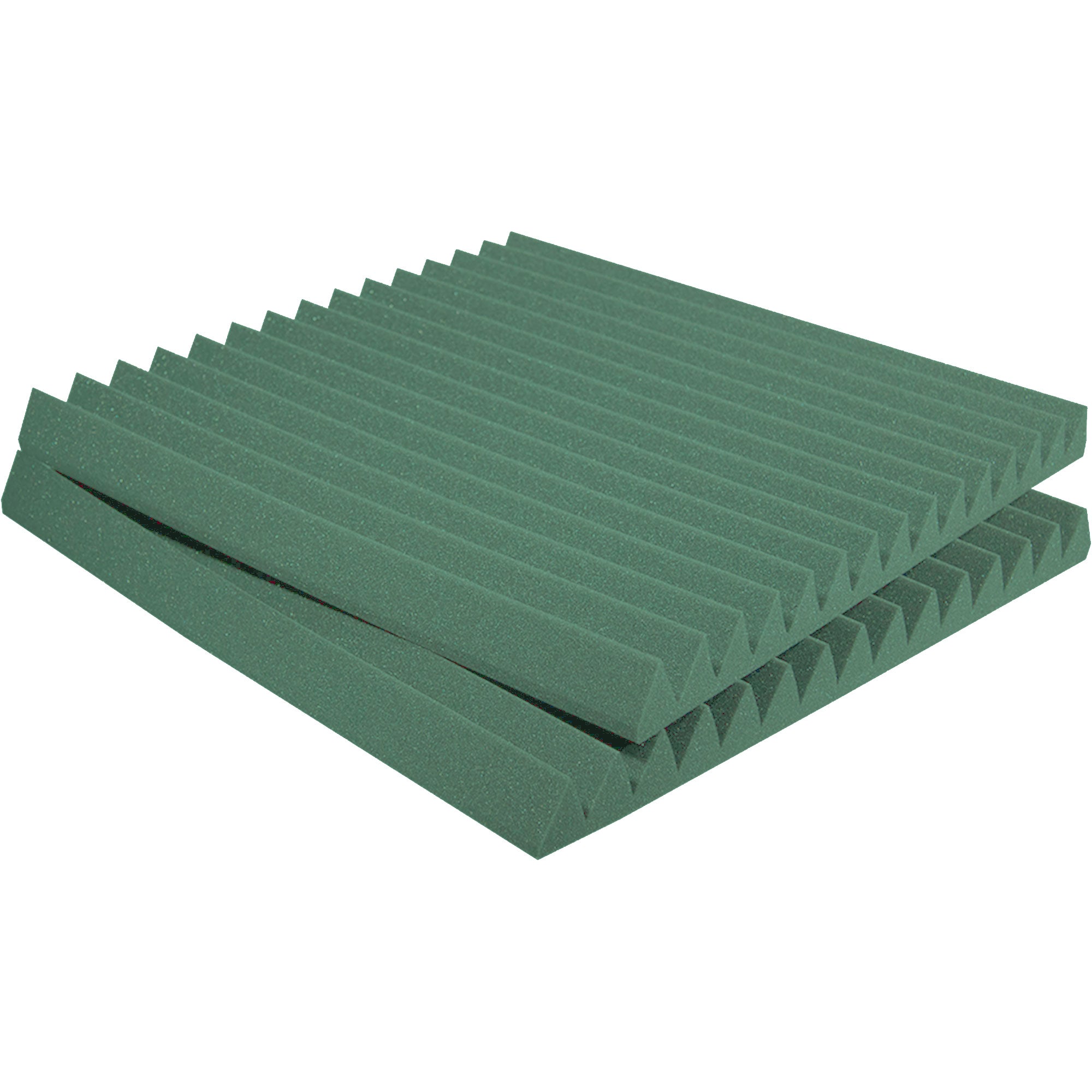 Performance Audio 12" x 12" x 1" Wedge Acoustic Foam Tile (Forest Green, 48 Pack)