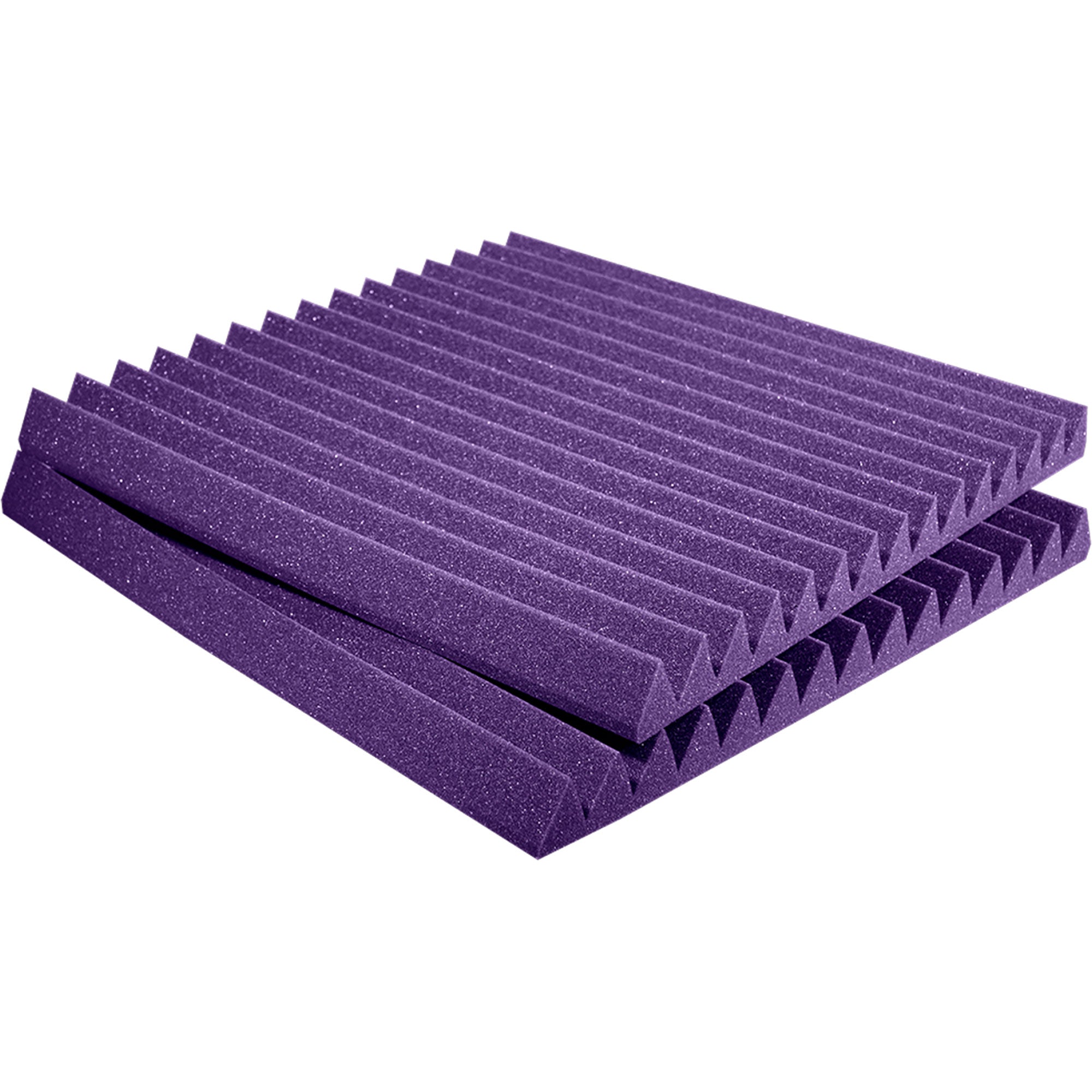 Performance Audio 12" x 12" x 1" Wedge Acoustic Foam Tile (Purple, 96 Pack)