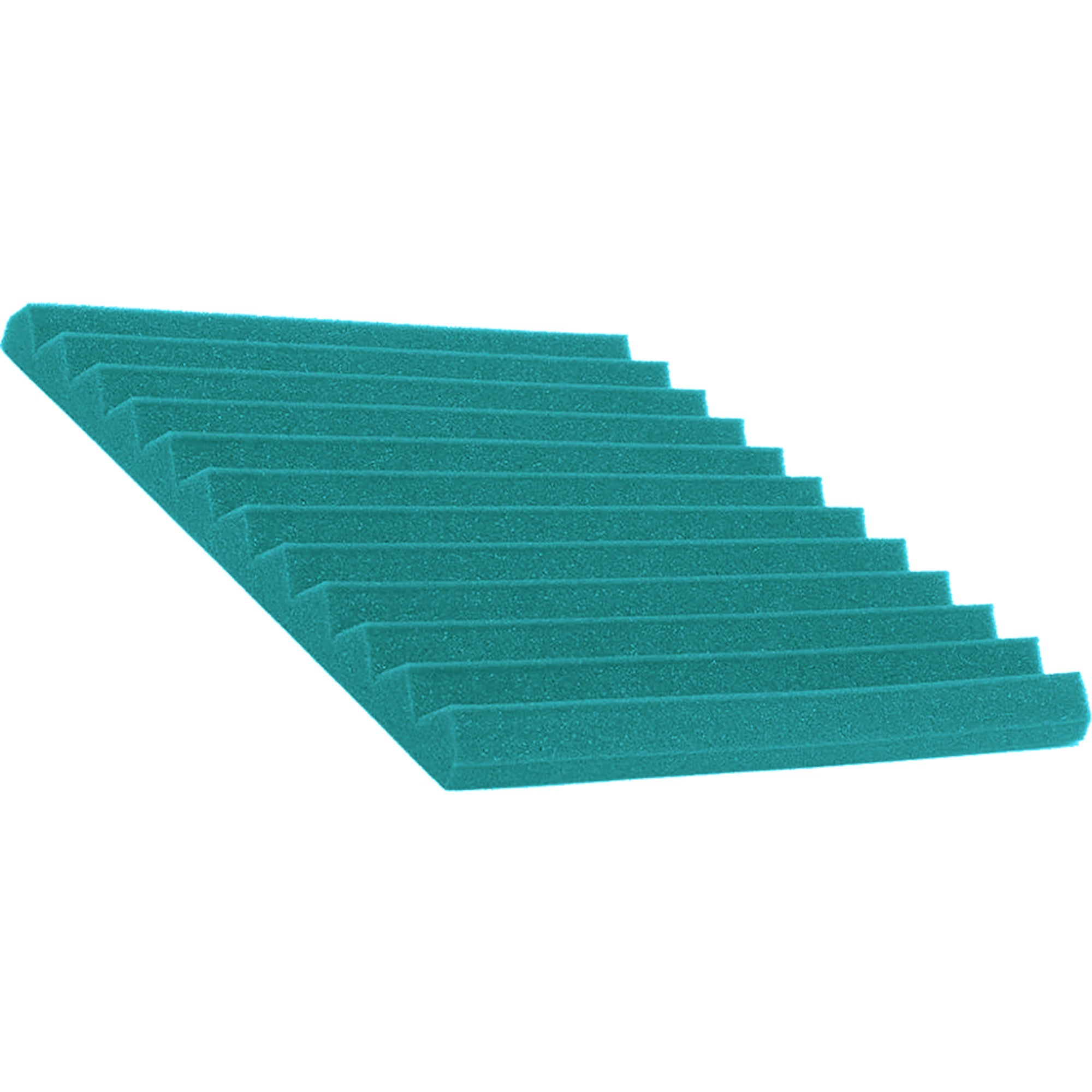Performance Audio 12" x 12" x 1" Wedge Acoustic Foam Tile (Teal, 48 Pack)