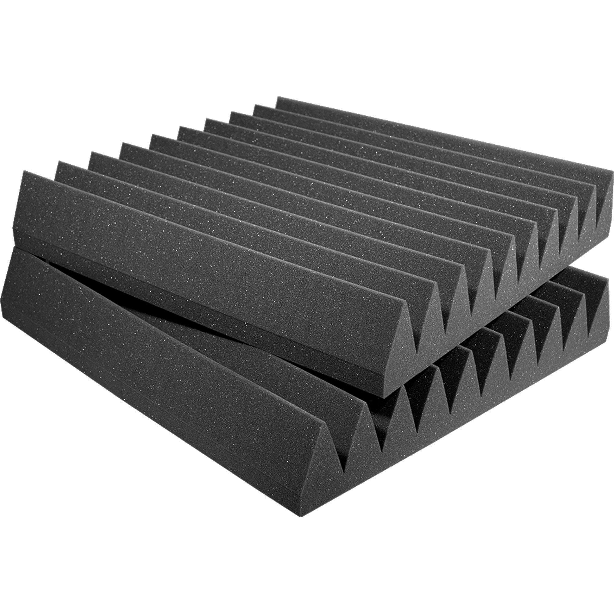 Performance Audio 12" x 12" x 2" Wedge Acoustic Foam Tile (Charcoal, 48 Pack)