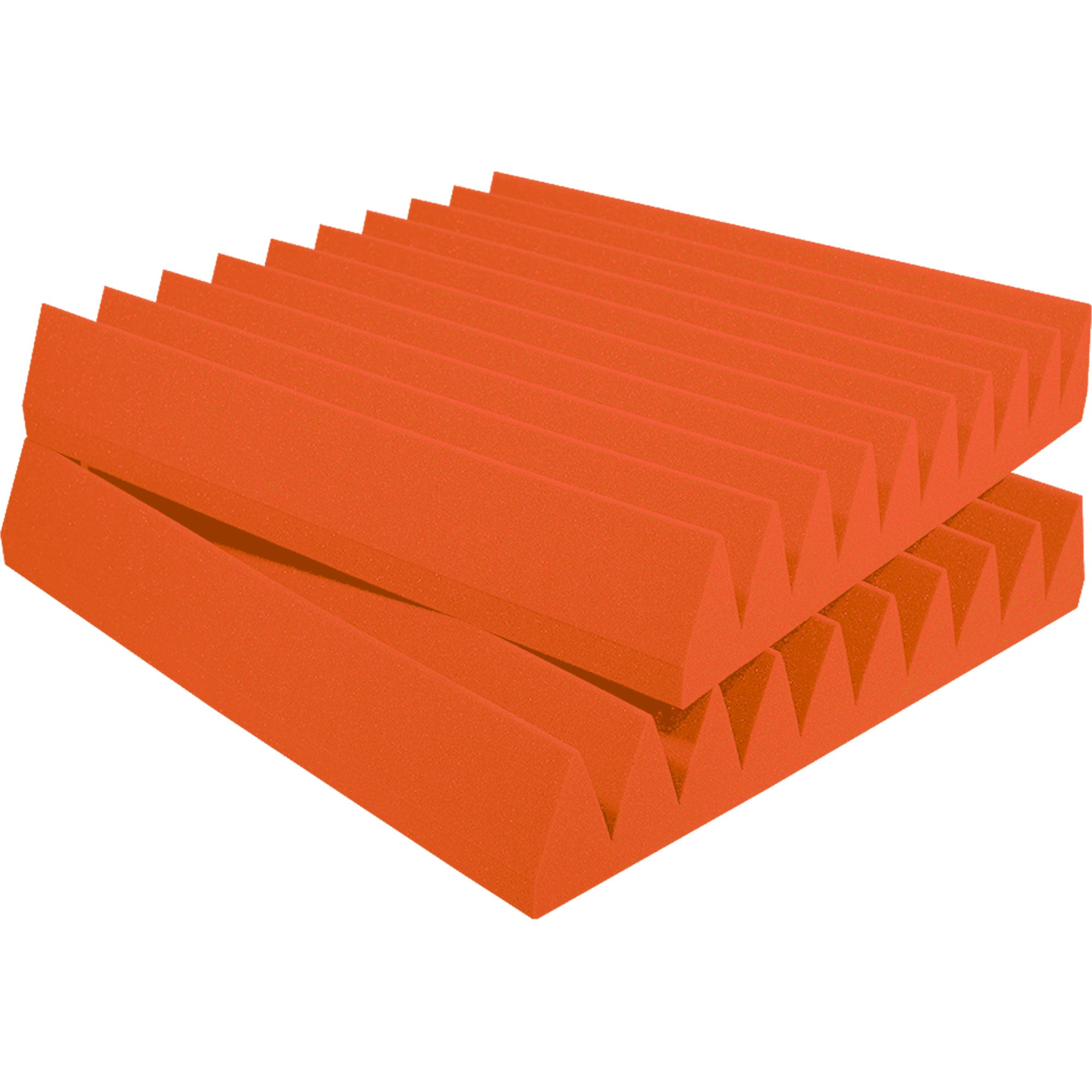 Performance Audio 12" x 12" x 2" Wedge Acoustic Foam Tile (Orange, 48 Pack)