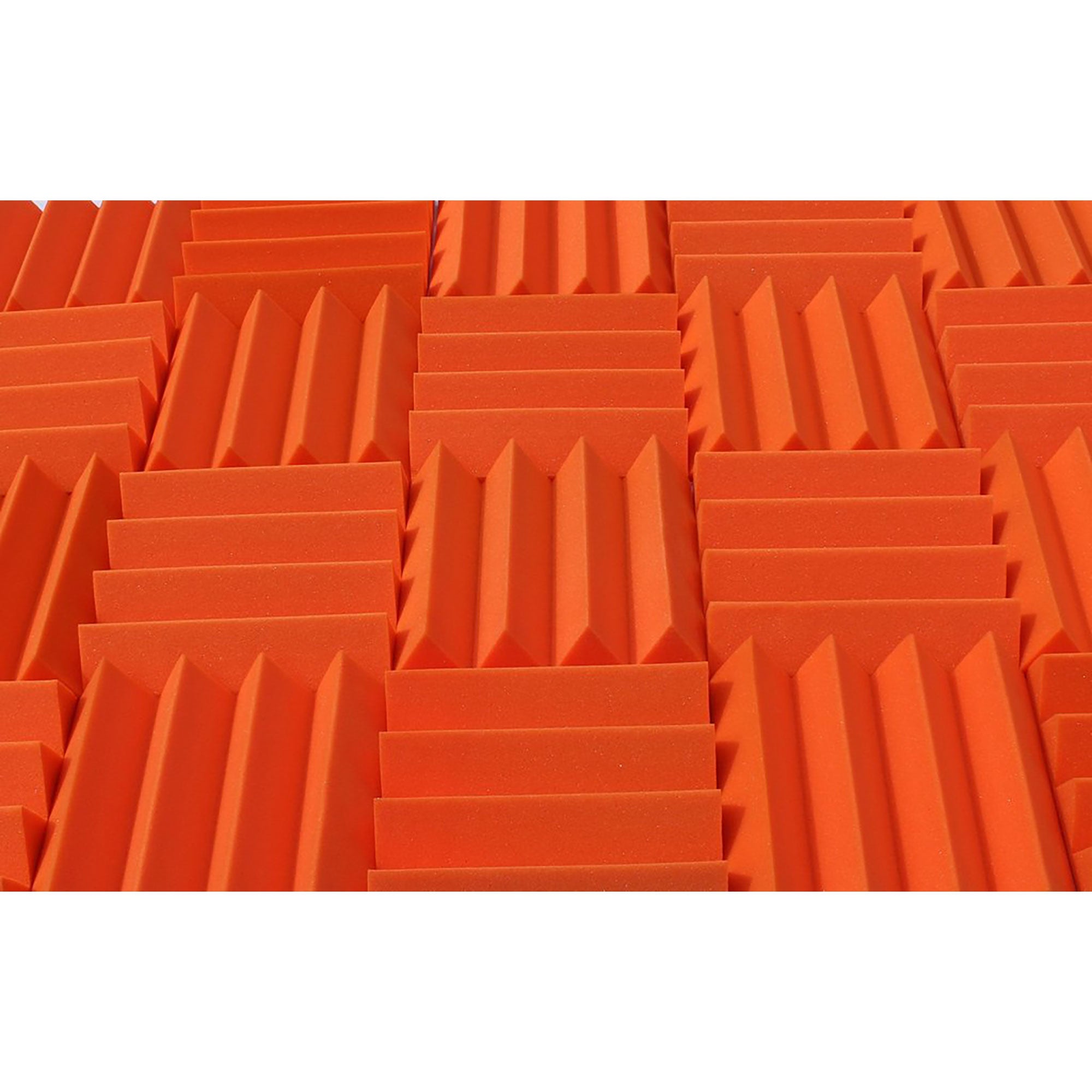 Performance Audio 12" x 12" x 3" Wedge Acoustic Foam Tile (Orange, 96 Pack)