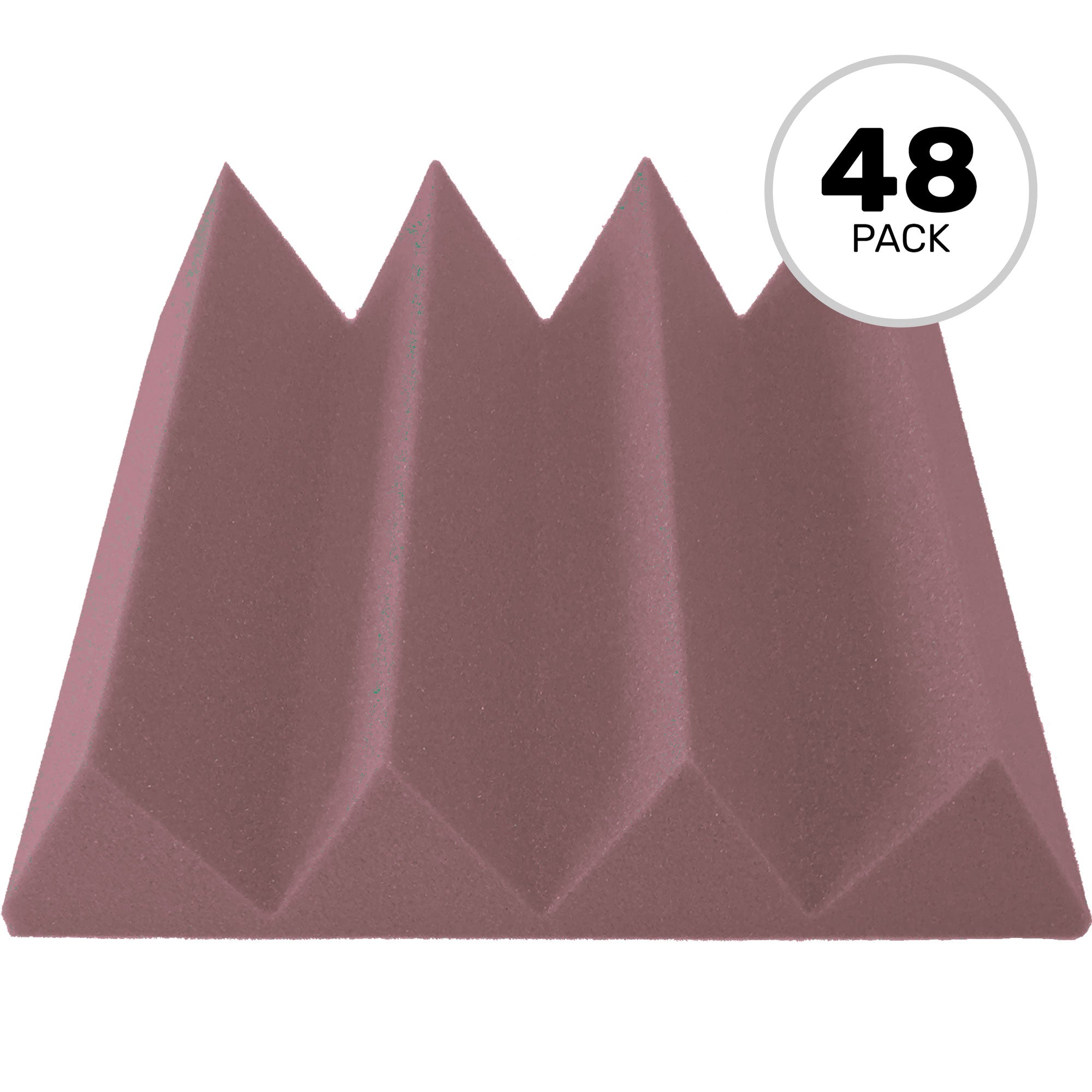 Performance Audio 12" x 12" x 3" Wedge Acoustic Foam Tile (Rosy Beige, 48 Pack)