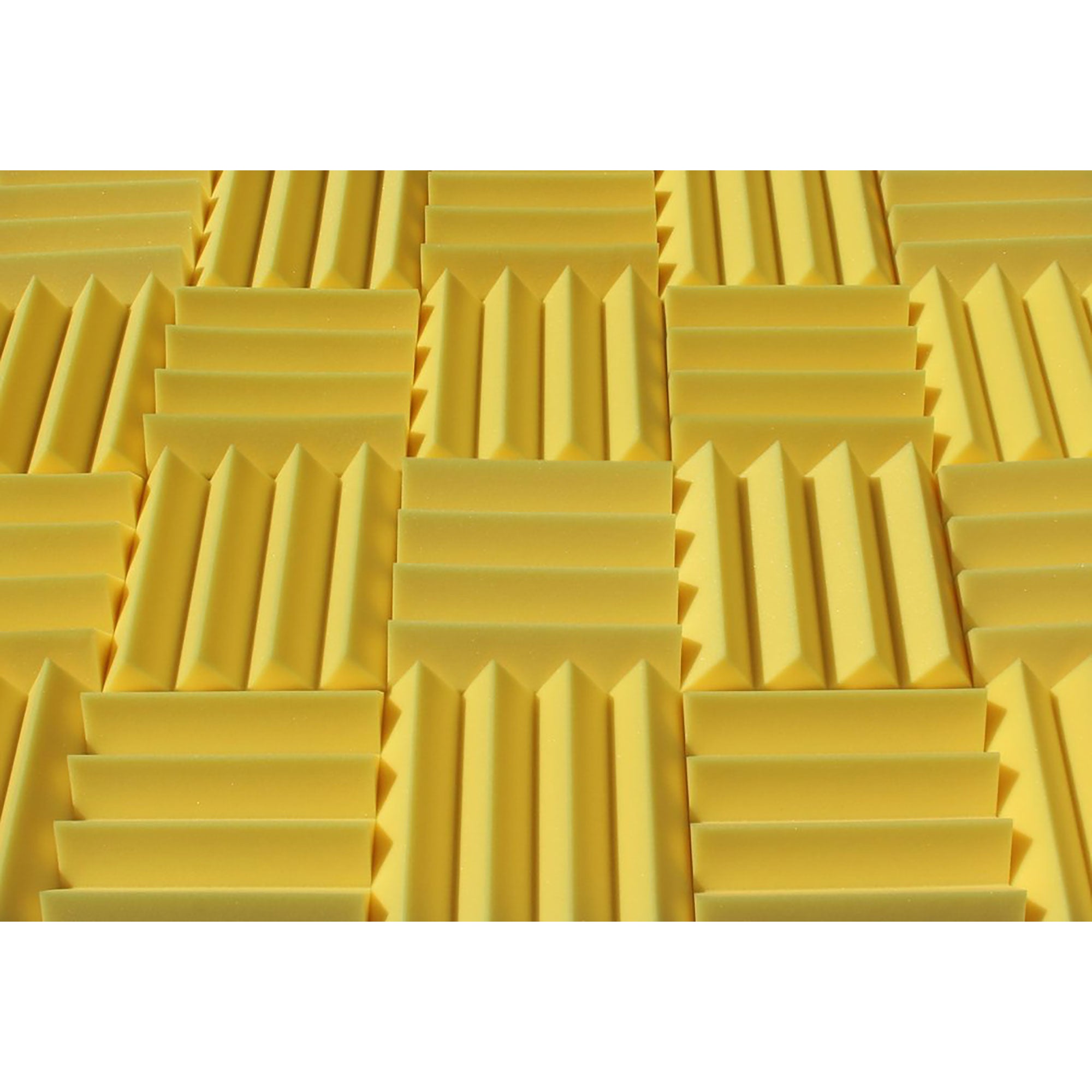 Performance Audio 12" x 12" x 3" Wedge Acoustic Foam Tile (Yellow, 48 Pack)