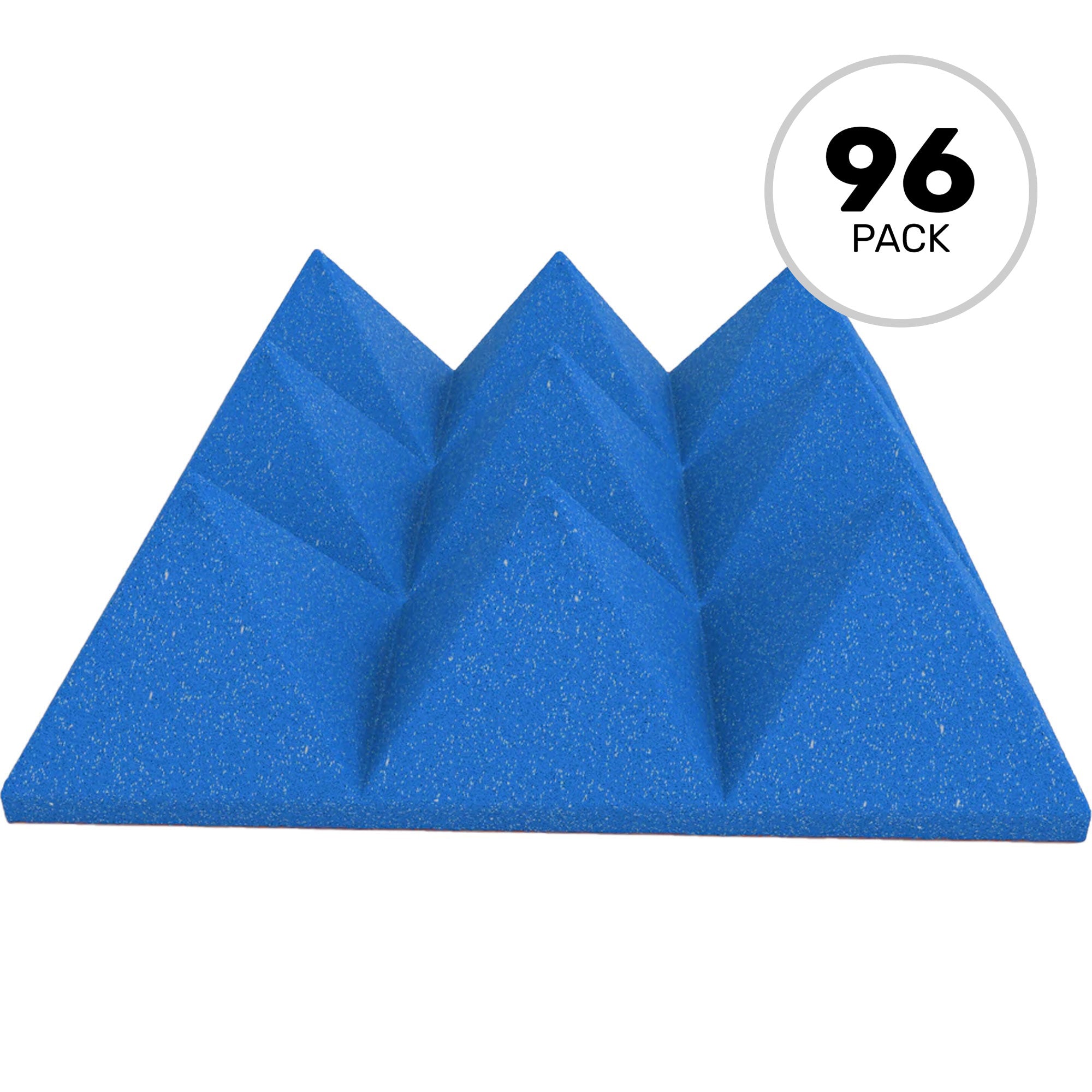 Performance Audio 12" x 12" x 4" Pyramid Acoustic Foam Tile (Blue, 96 Pack)