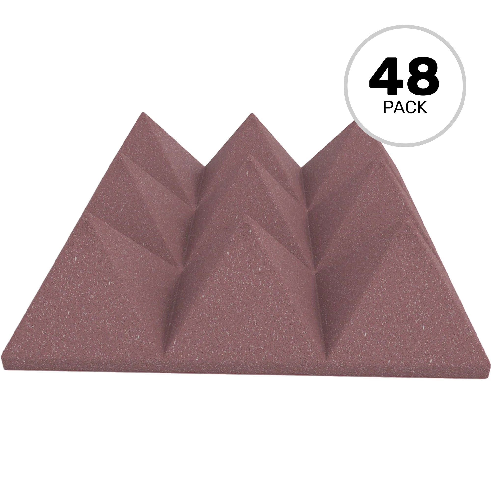 Performance Audio 12" x 12" x 4" Pyramid Acoustic Foam Tile (Rosy Beige, 48 Pack)