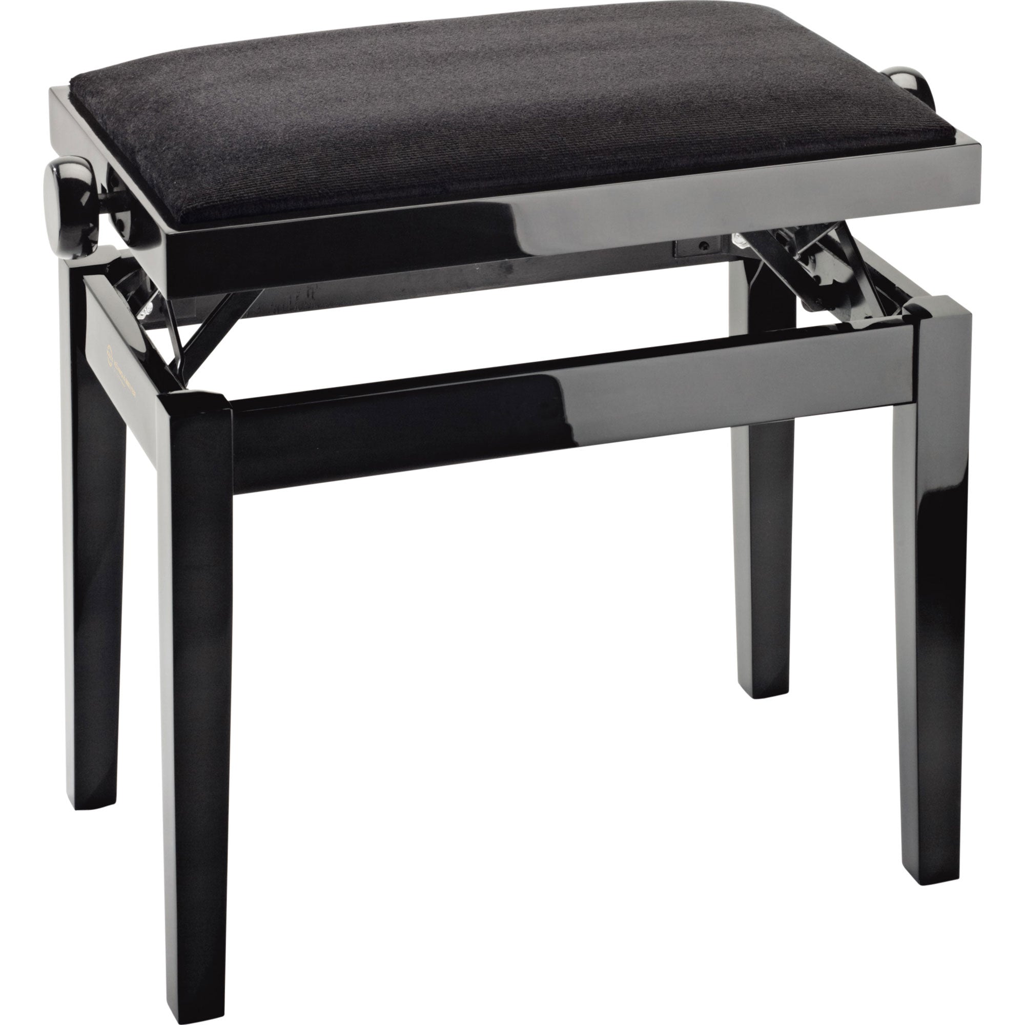 K&M Stands 13901 Piano Bench (Black Glossy, Black Velvet)