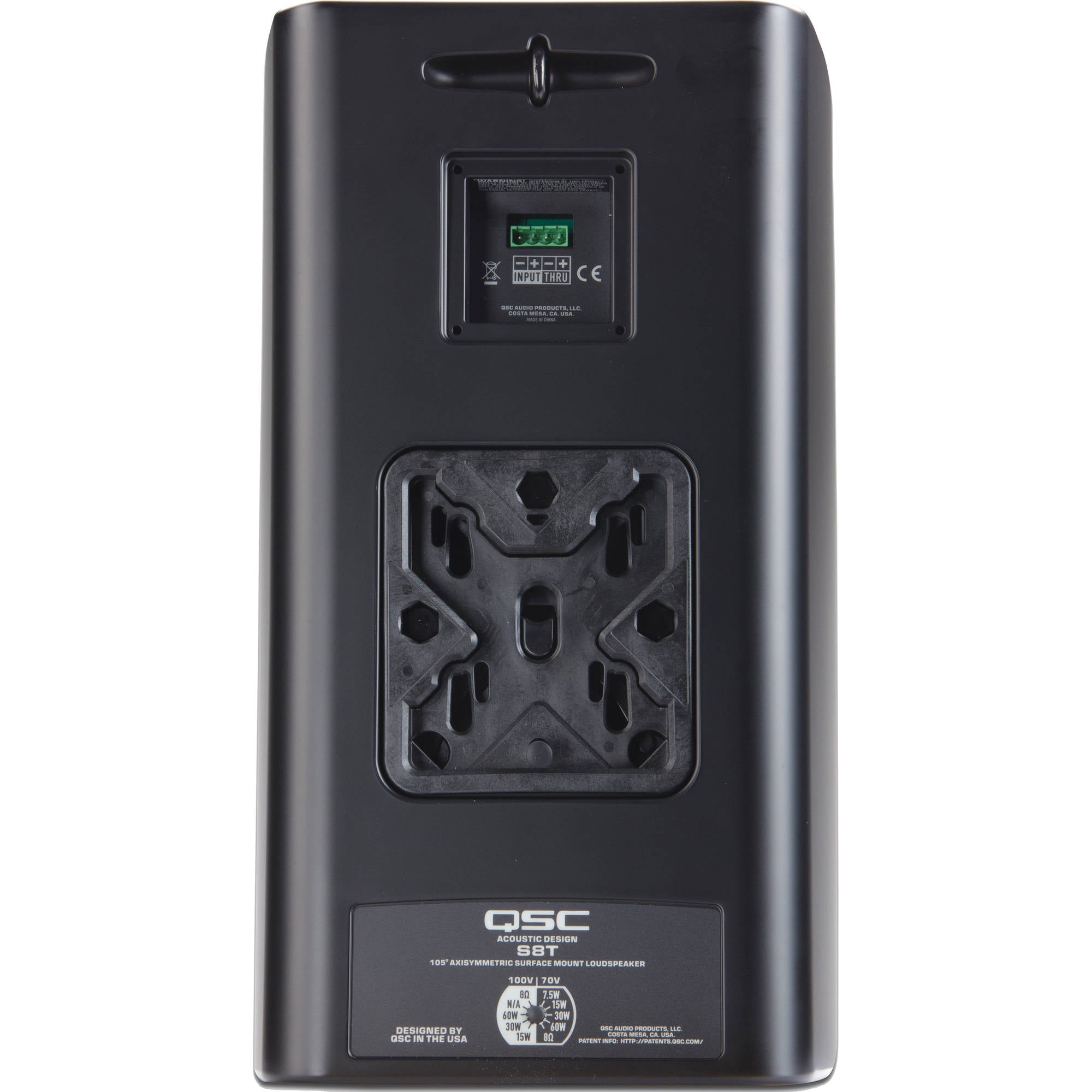 QSC AD-S8T AcousticDesign Series 8" 2-Way 200W Surface-Mount Loudspeaker (Single, Black)