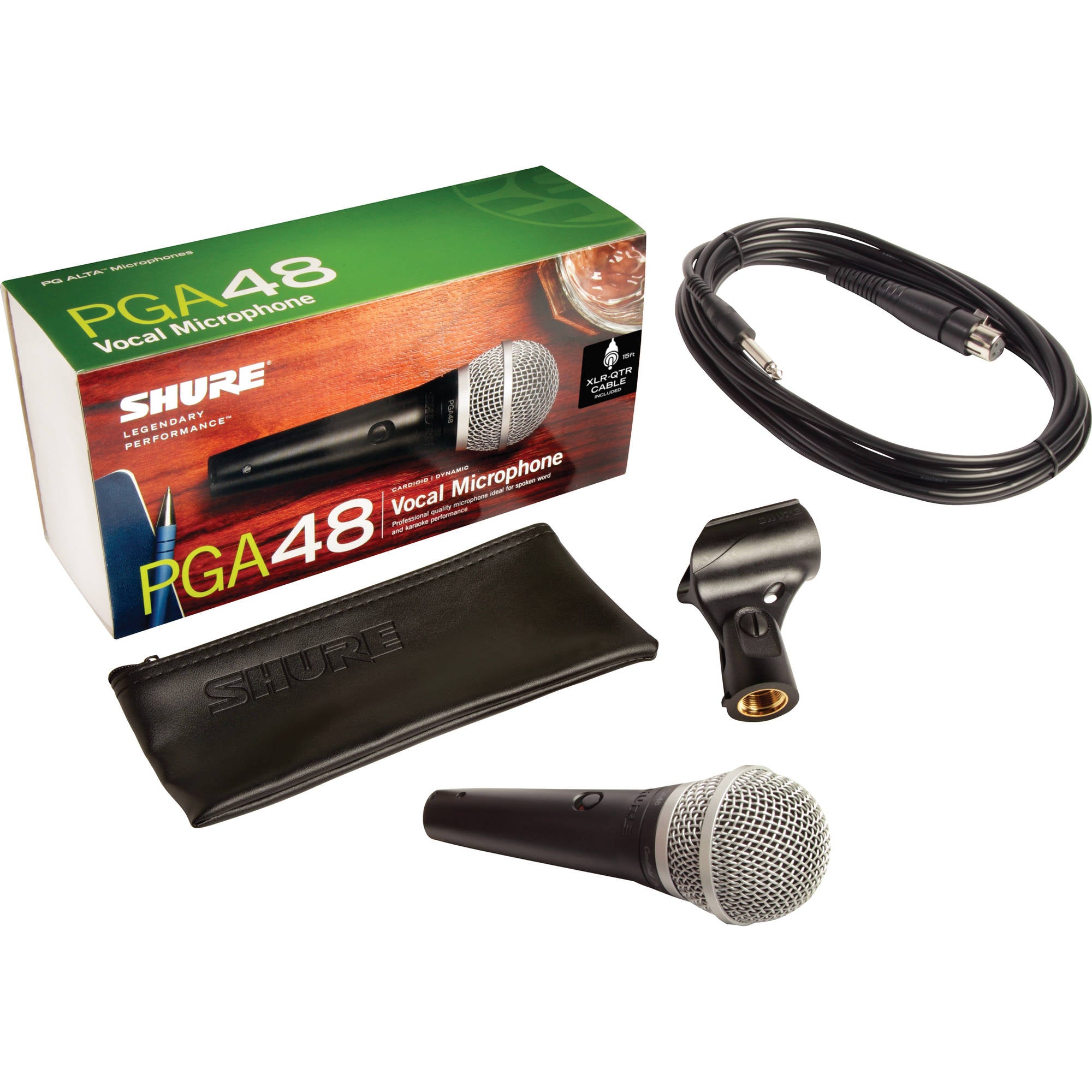 Shure PGA48 Cardioid Dynamic Vocal Microphone with XLR to 1/4" Cable