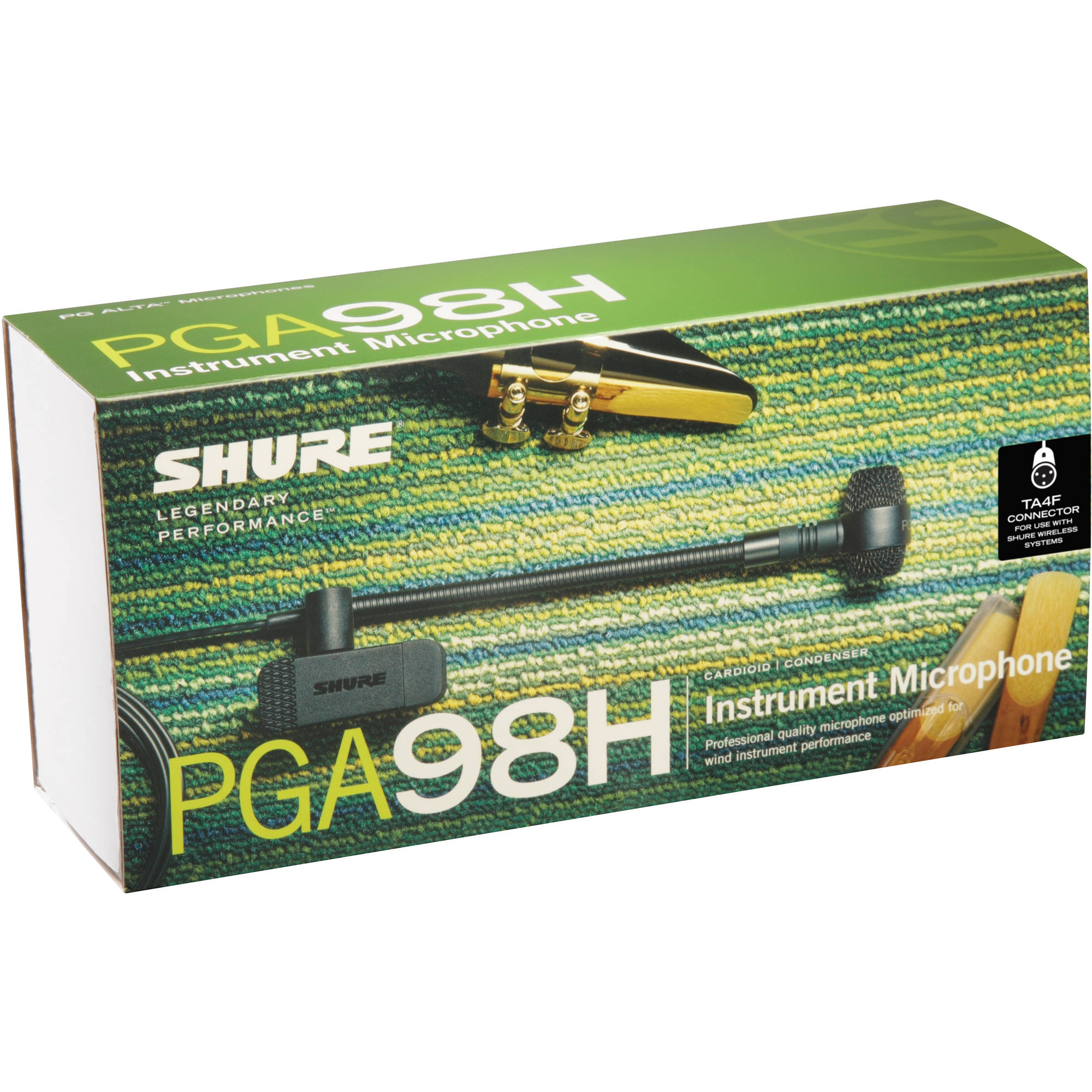 Shure PGA98H Cardioid Condenser Clip-On Horn Microphone with XLR to XLR Cable